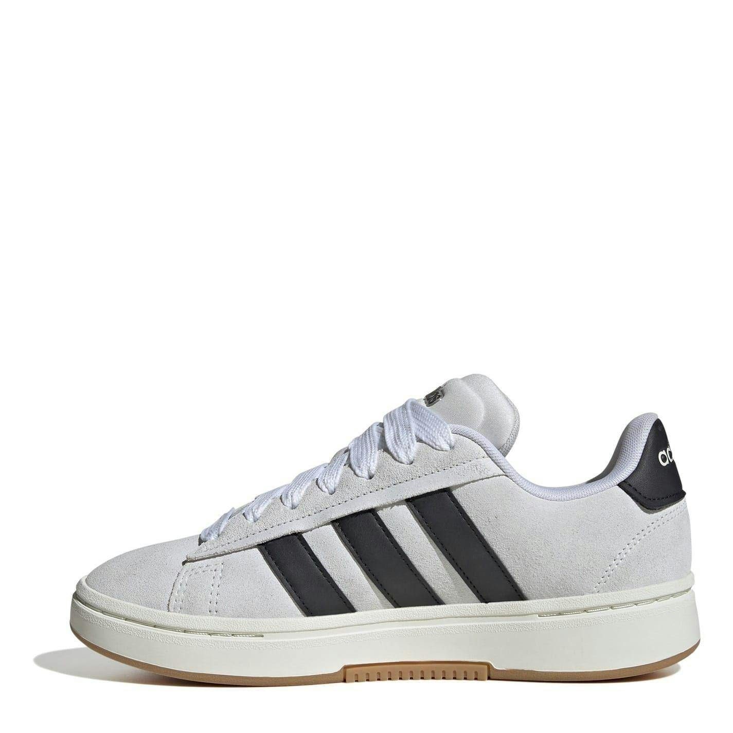 Adidas Women's Grey/Black Grand Court Alpha Leather Cloudfoam Trainers - 6.5 Uk - 100% Mixed