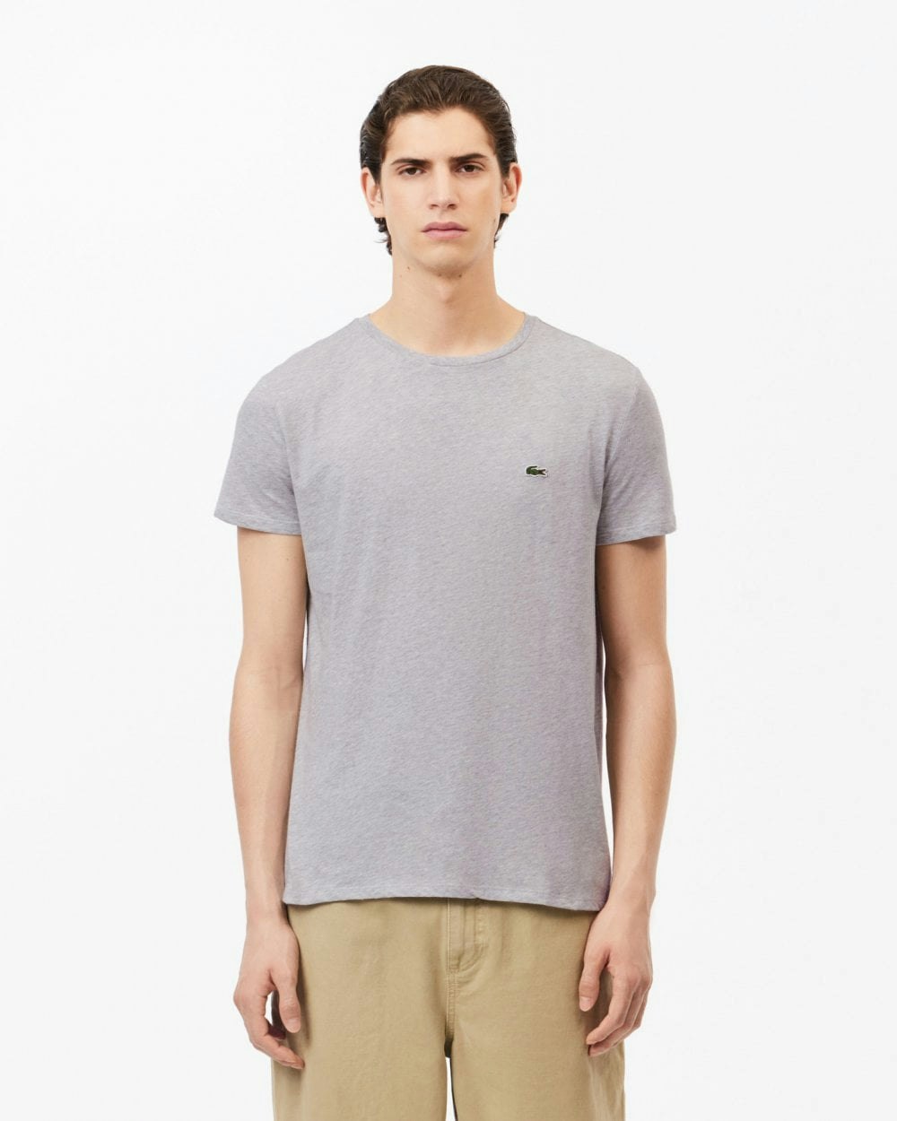 Lacoste Men's Silver Crew Neck Pima Cotton Jersey T-Shirt - Chine Cca - Chine Cca - M