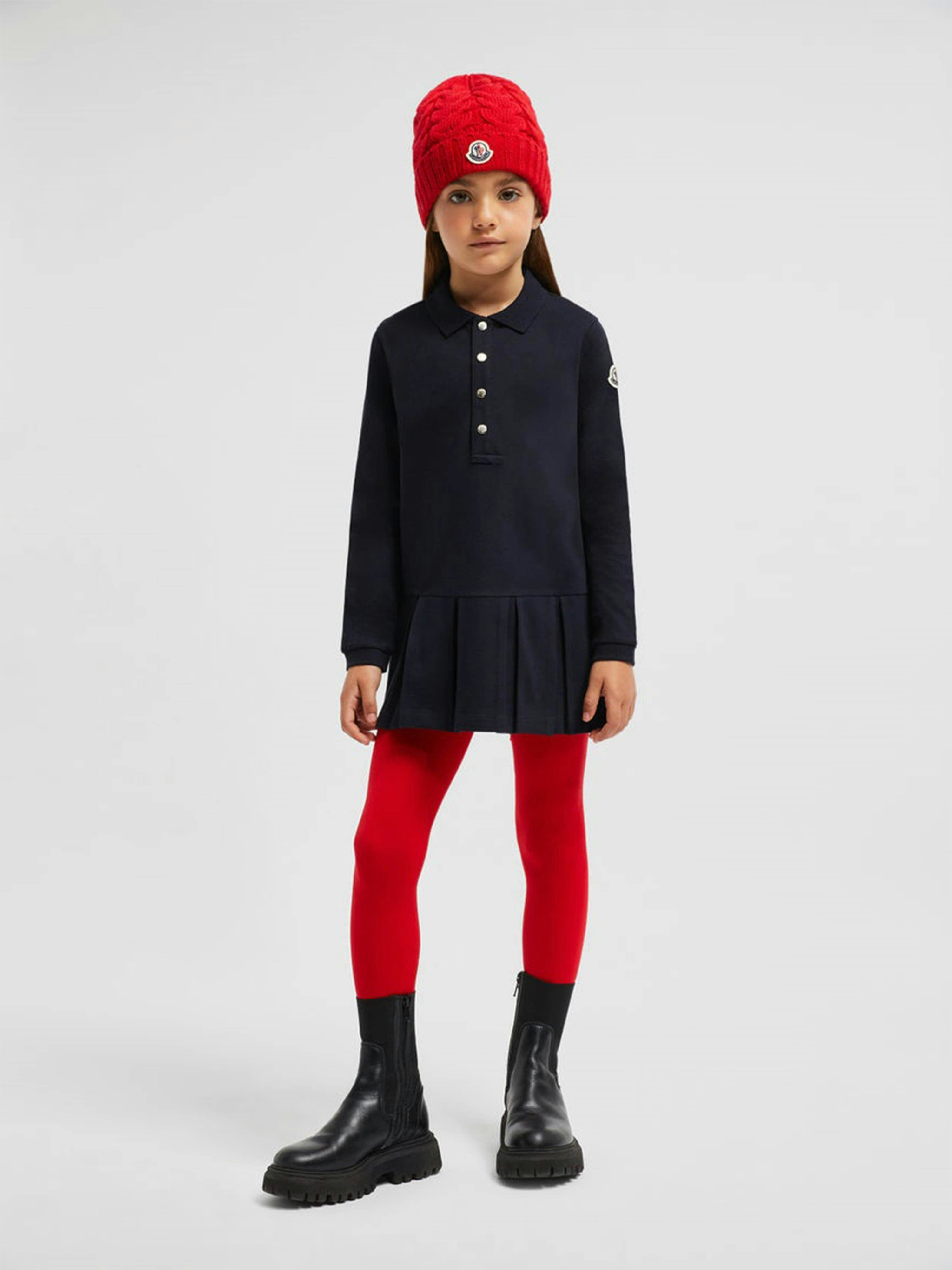 Moncler Enfant Girls Blue Polo Dress In Navy - 14 Yrs
