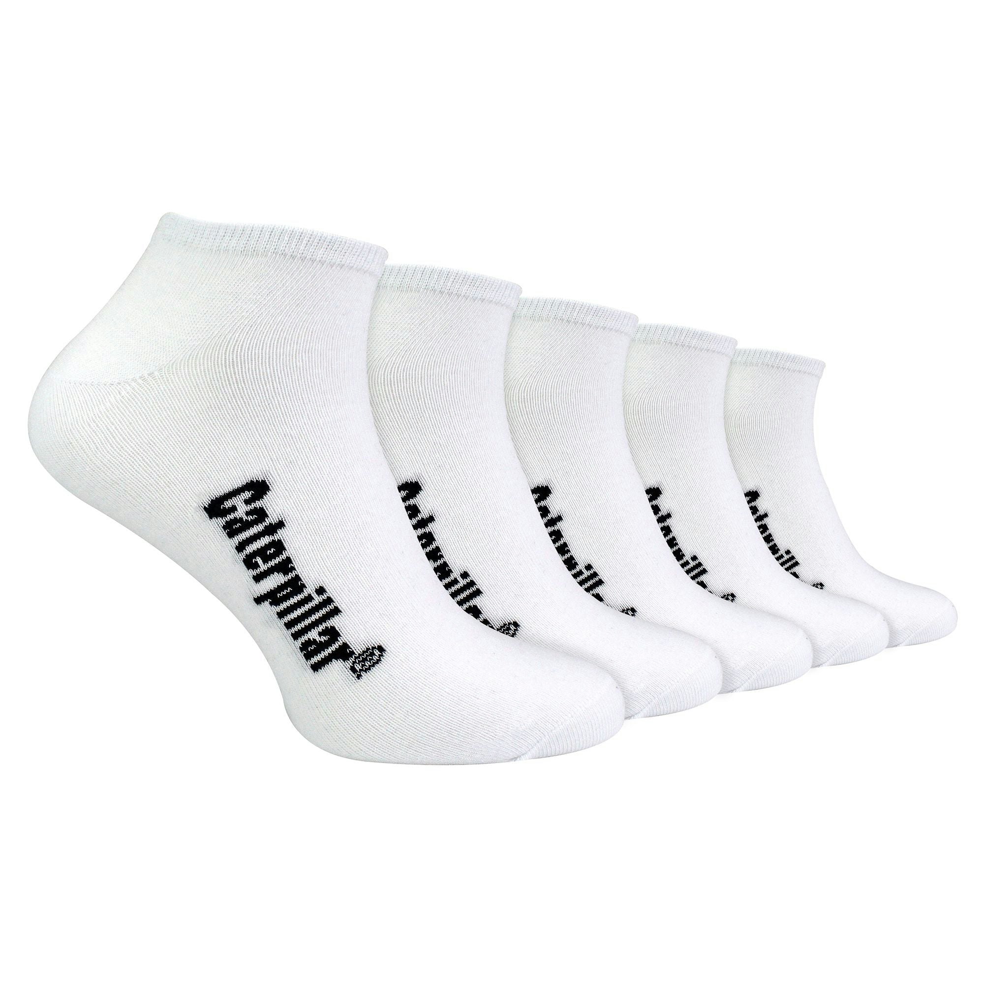 Cat Footwear Men's White 5 Pack Cotton Rich Trainer Work Socks - Size 12-14 Uk