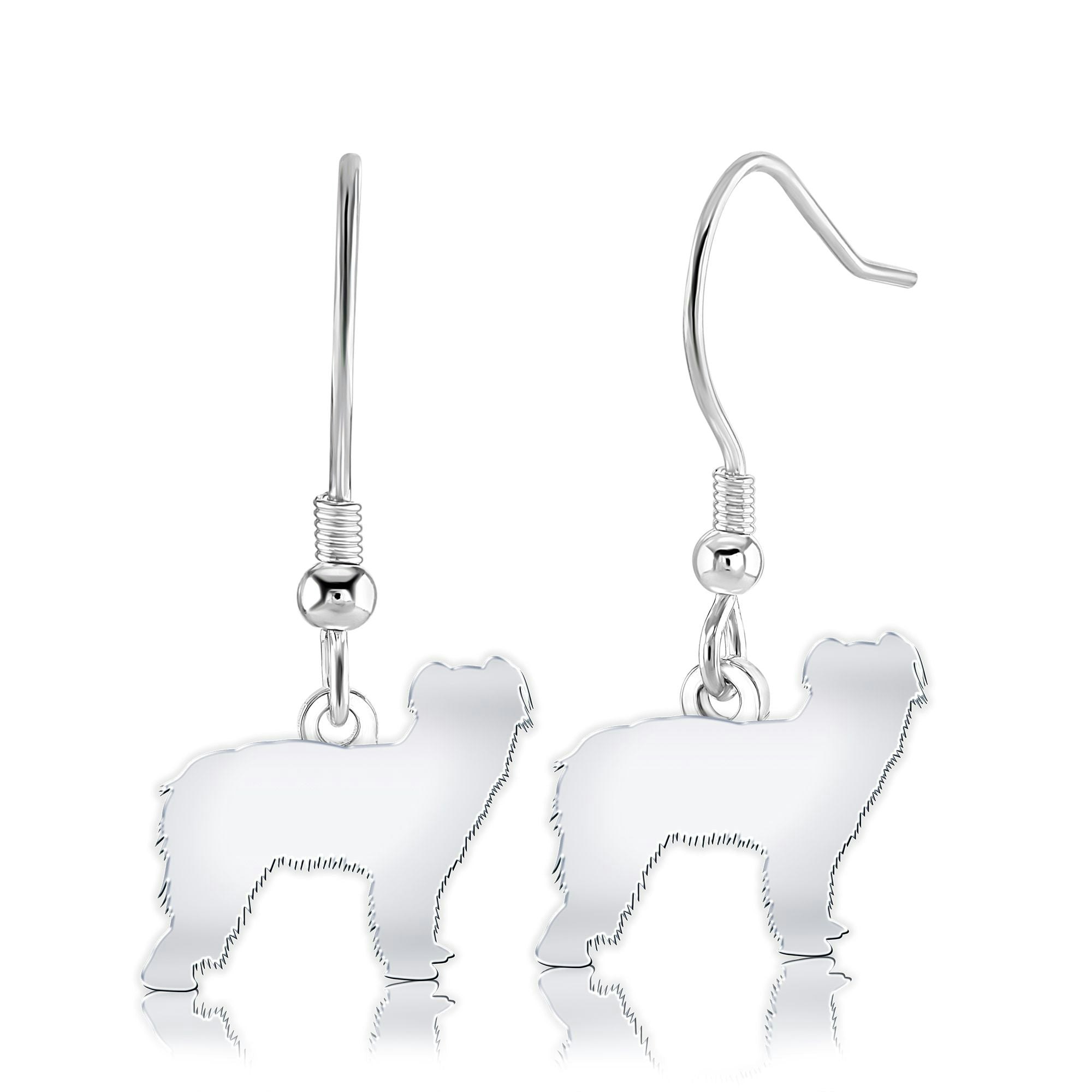 Mylee London Silver Pyrenean Sheepdog Silhouette Earrings - Yes - Hook