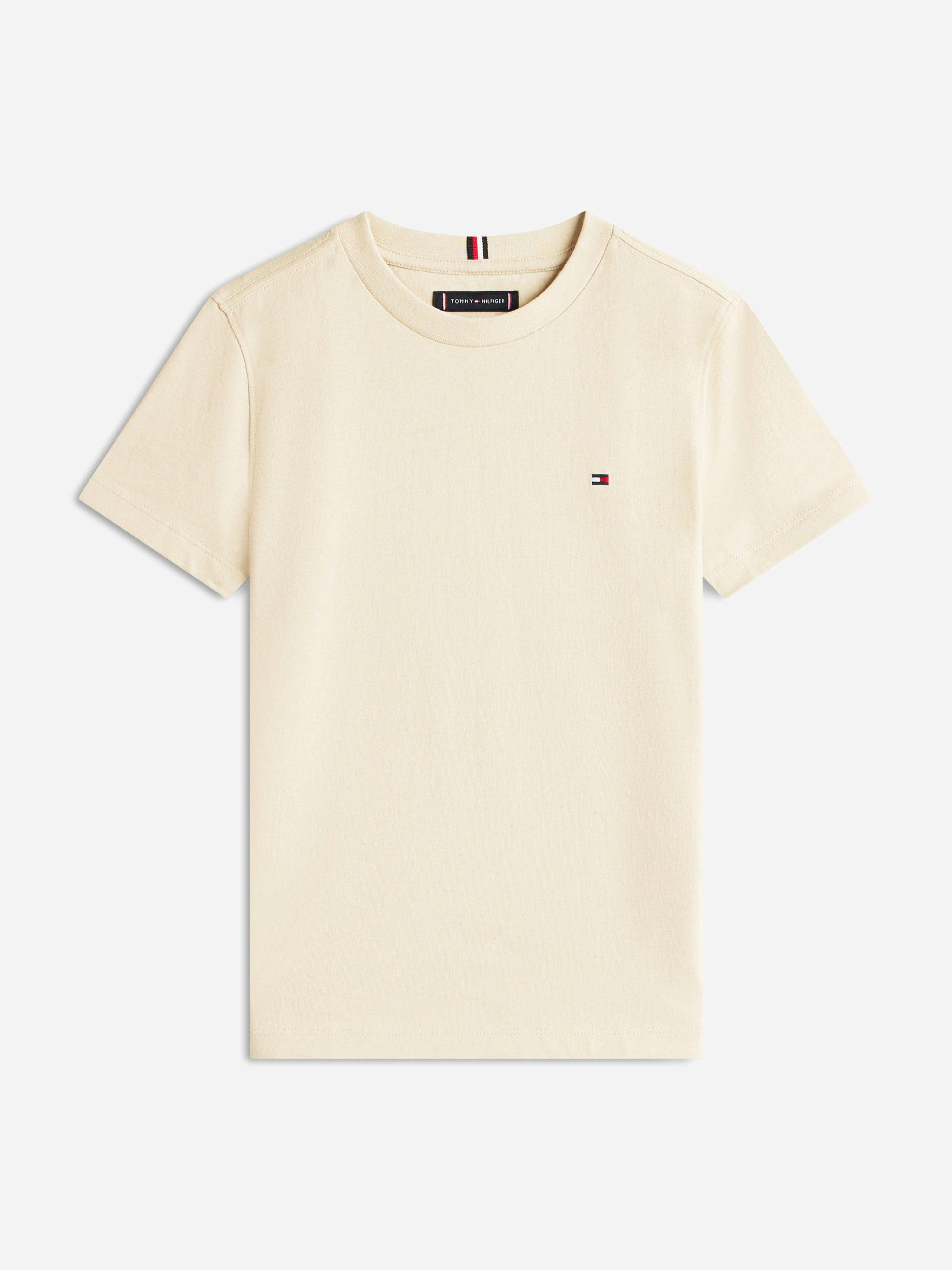 Tommy Hilfiger Boys Beige Essential Cotton Regular Fit T-Shirt In - 12 Yrs