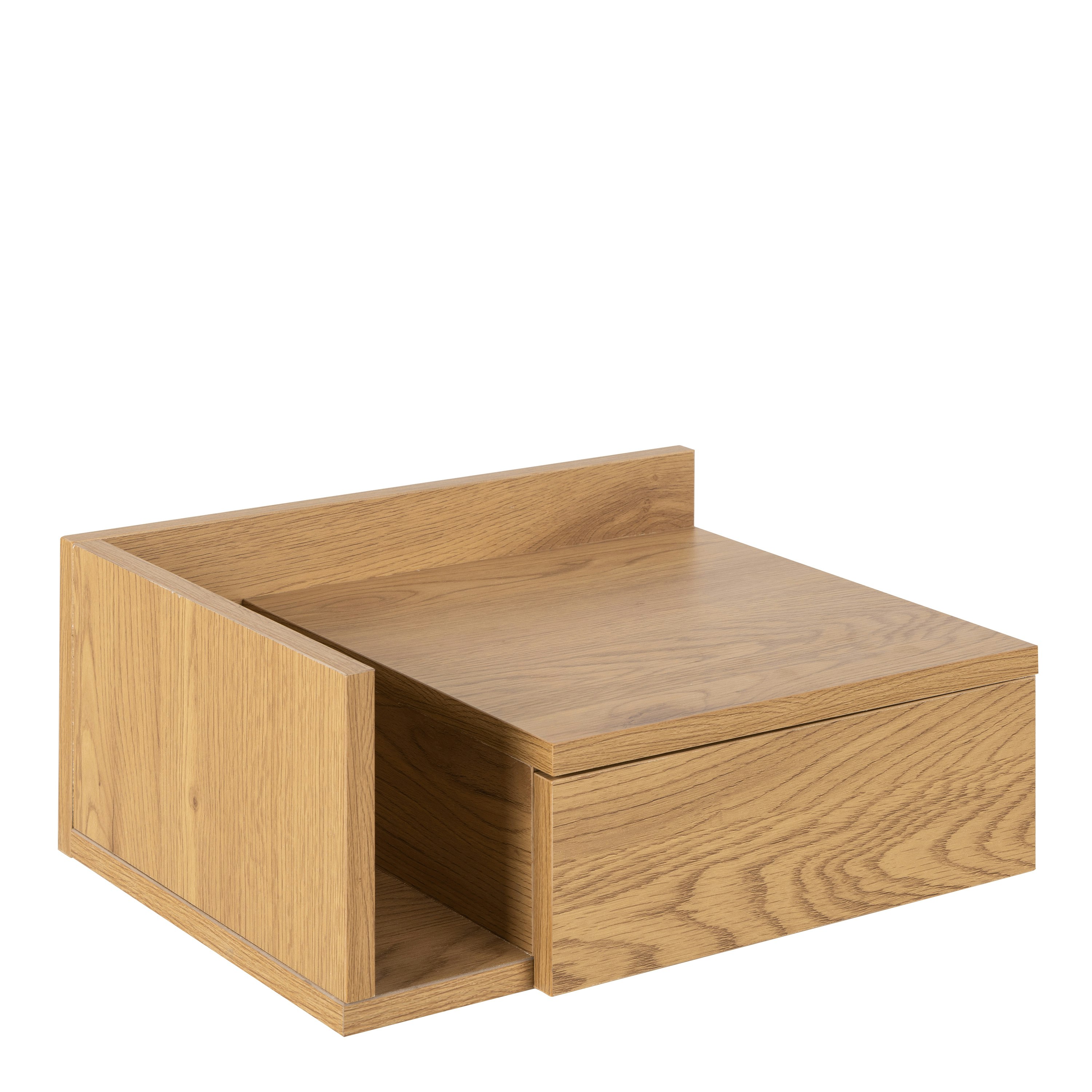 Furniture To Go Ashlan Square Bedside Table With 1 Drawers In Oak - Neutral - Manufactured Wood - 1