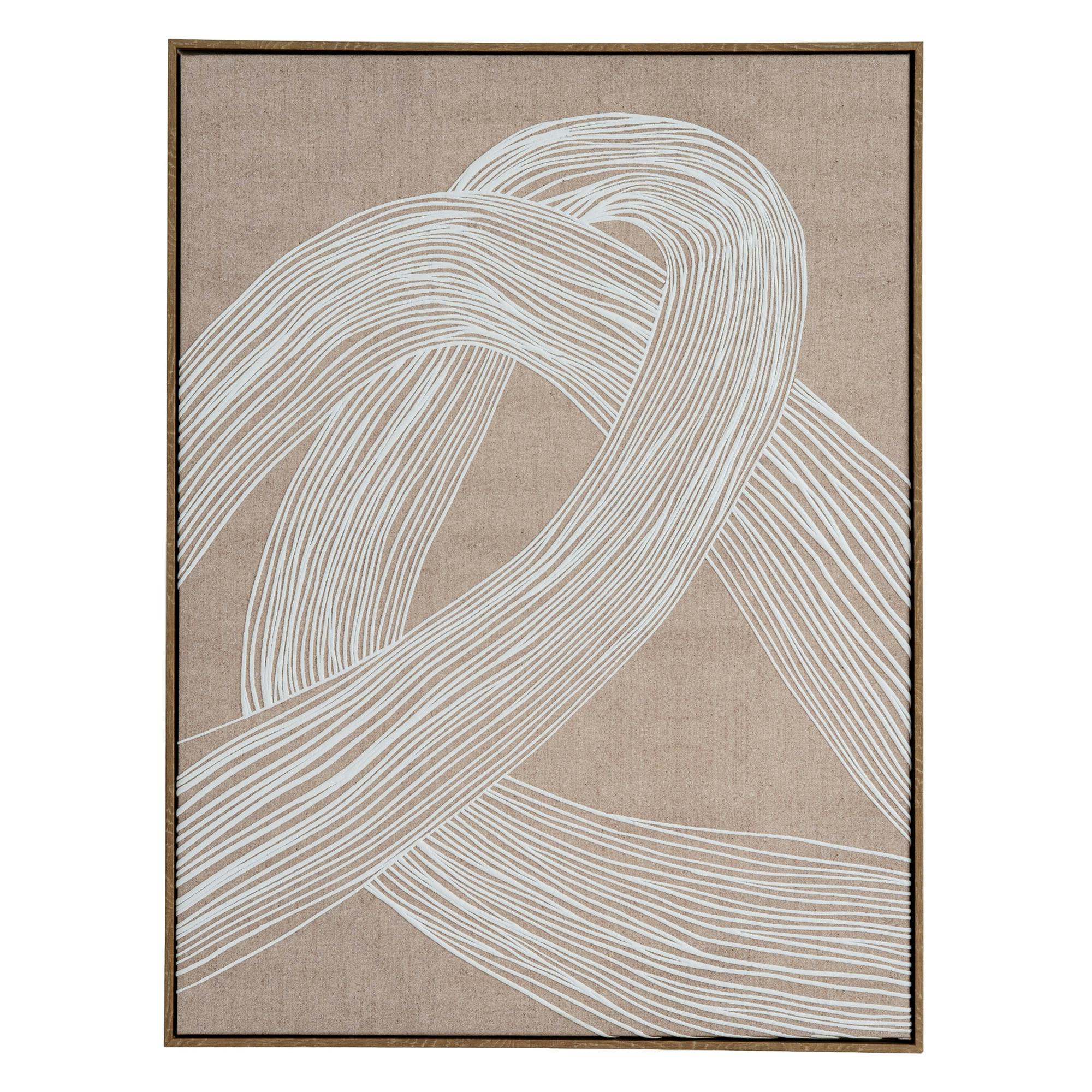 Rackhams Brown/White Lunora Line Art Framed Canvas Print - One Size - 100% Mixed