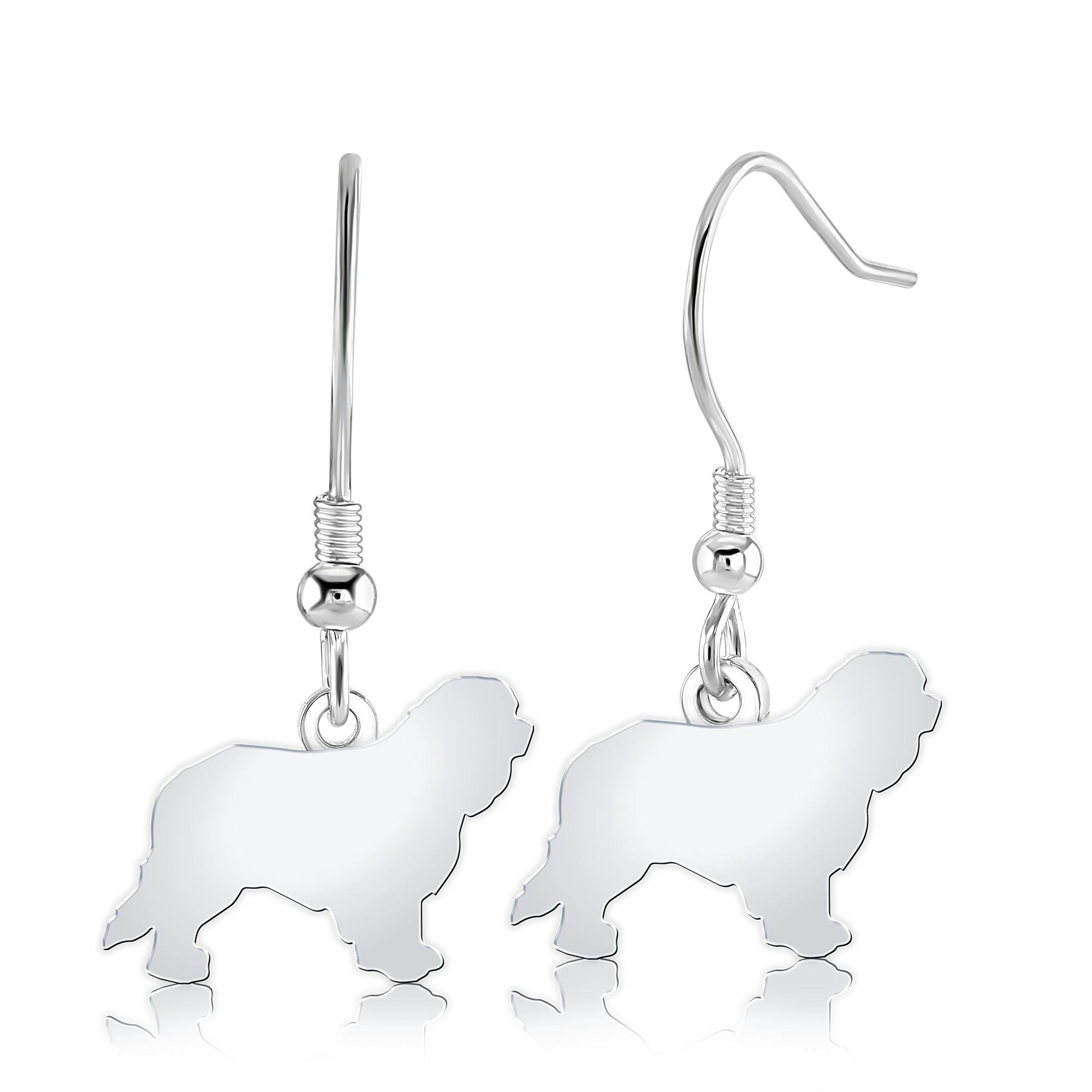 Mylee London Silver Cavalier King Charles Spaniel Silhouette Earrings - No - Hook