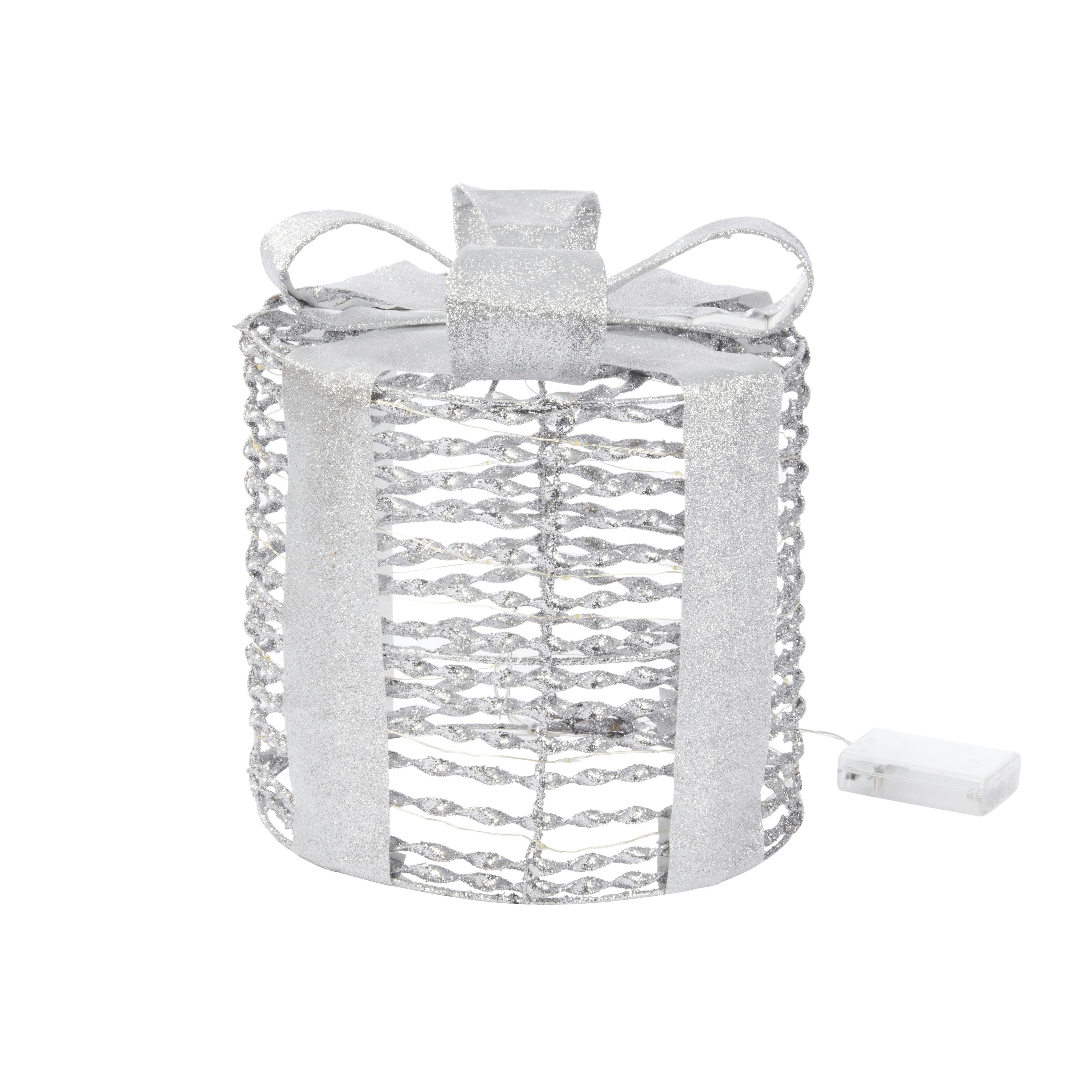  - Glittertwist Silver Led Gift Boxes Light Set Of 3 - Image 4