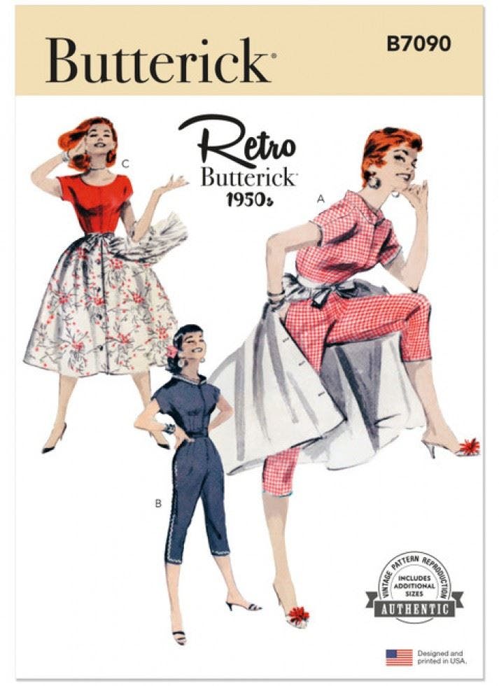 Butterick Women's Sewing Pattern 7090, Overalls, Skirts, Dresses, Vintage Style For N5 (10-12-14-16-18) - Intermediate - N5 (10-12-14-16-18)