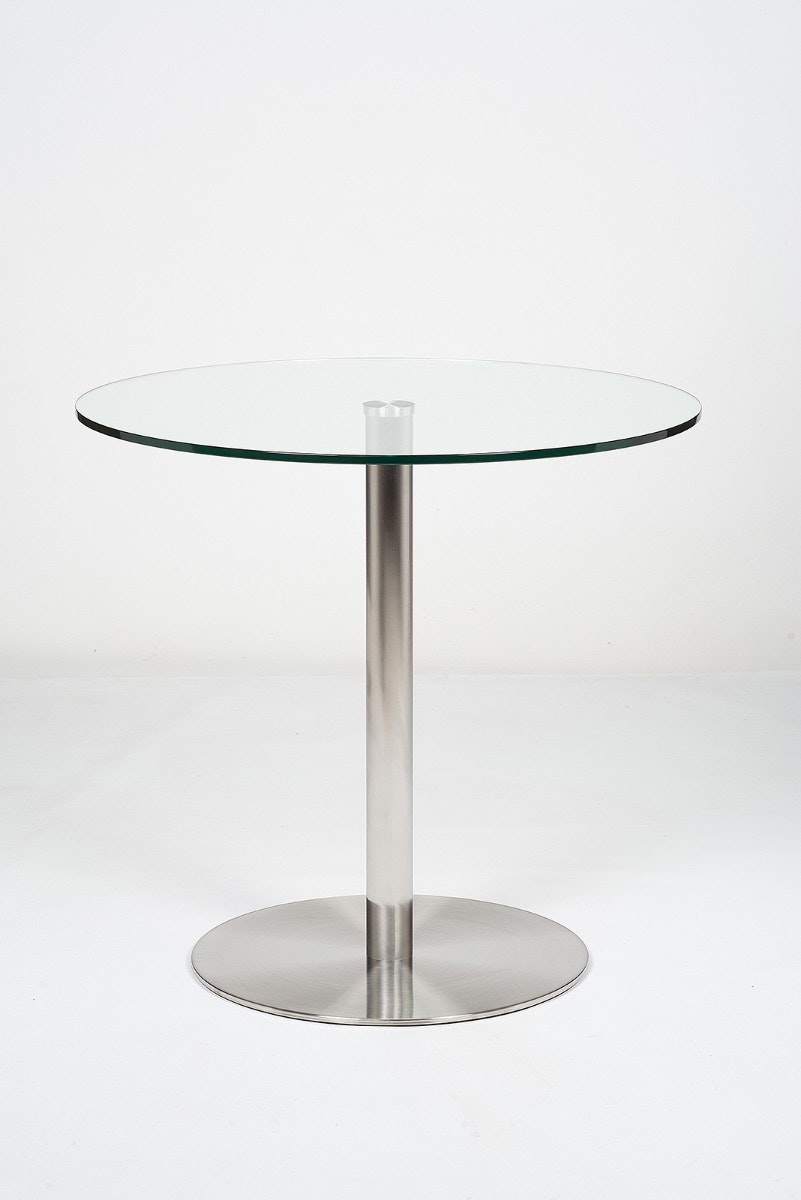 That's Furniture Silver Target 80Cm Small Round Glass Dining Table - 1