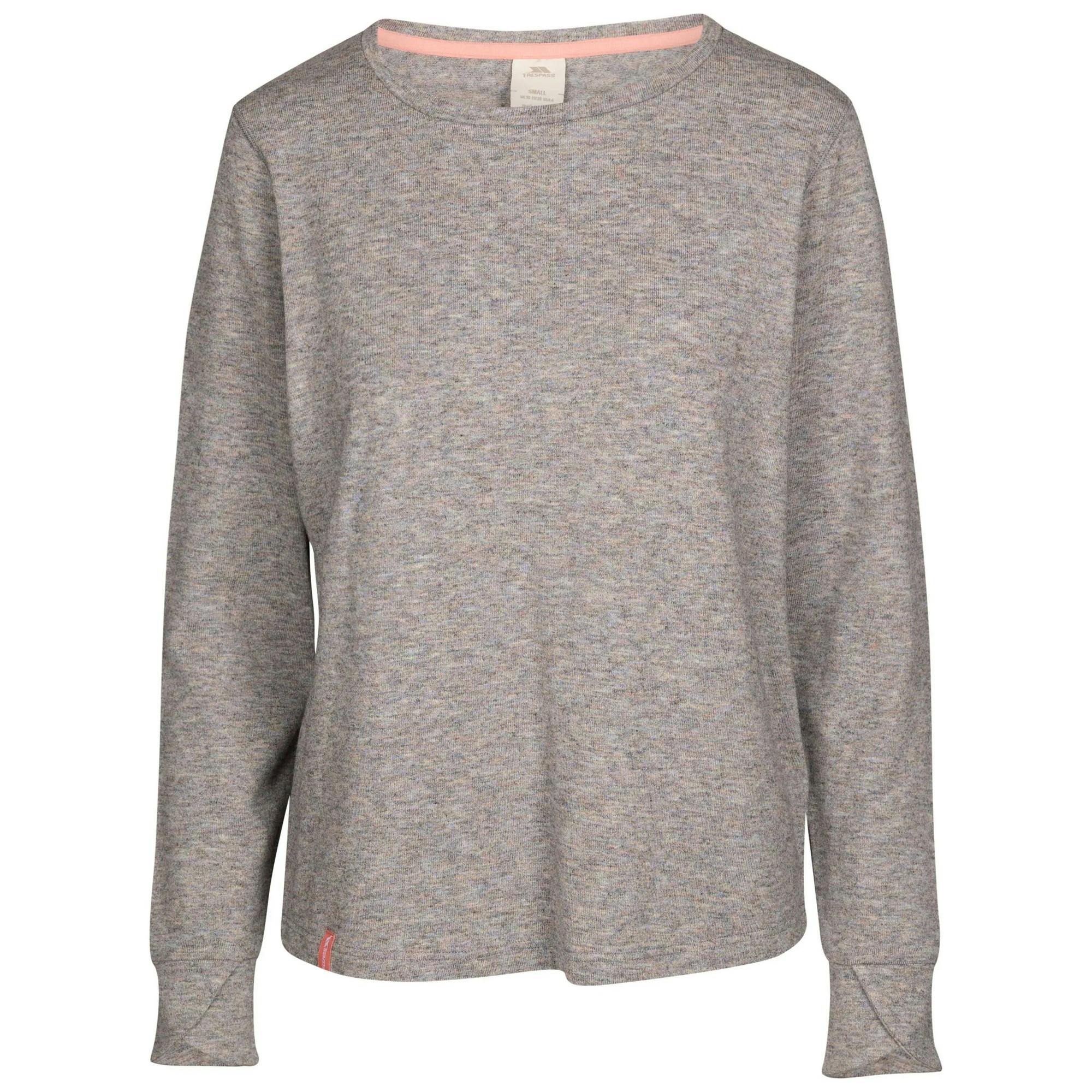 Trespass Women's Grey / Rina Marl Long-Sleeved Top - L - 40% Viscose/39% Polyester/17% Polyamide/4% Elastane