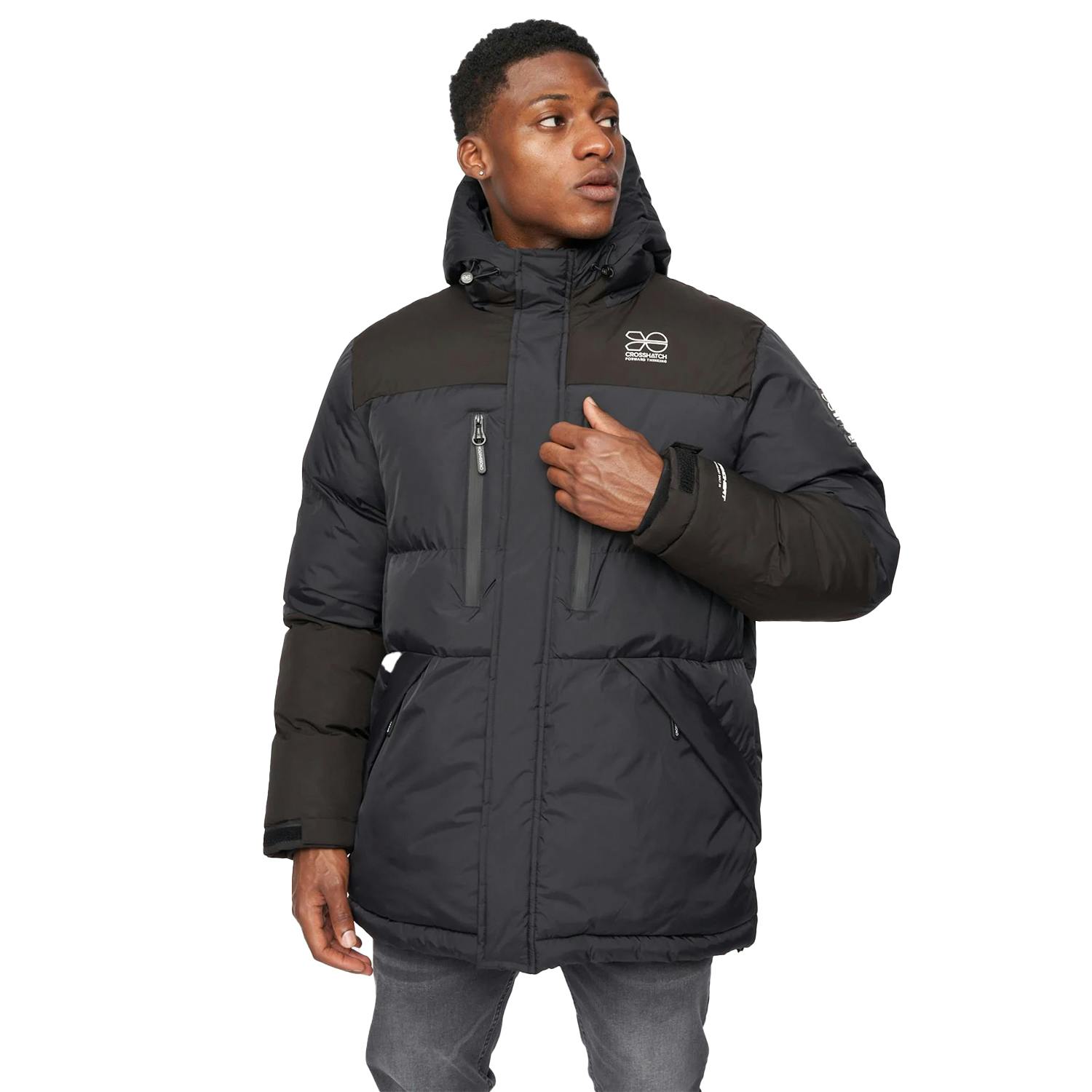 Crosshatch Men's Black Squadage Panelled Jacket - Xl - 100% Polyester