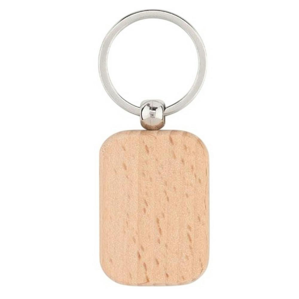 Midocean Poty Wood Rectangular Wooden Keyring - Wood - One Size - Wood