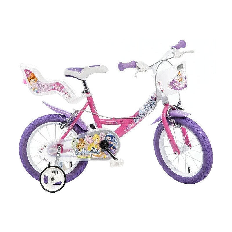Dino Bikes Pink/White Dino Winx 16In Kids Bike