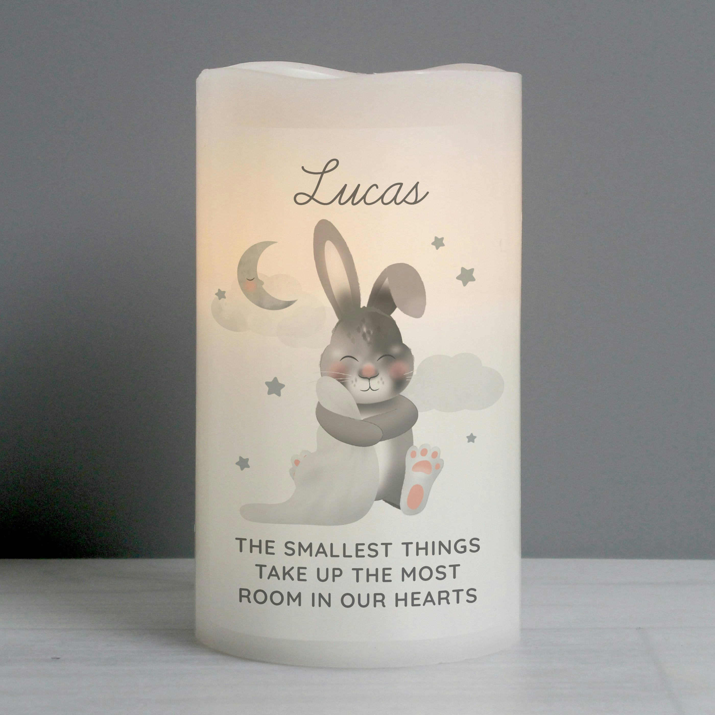 Personalised Memento Company Light Personalised Baby Bunny Led Candle