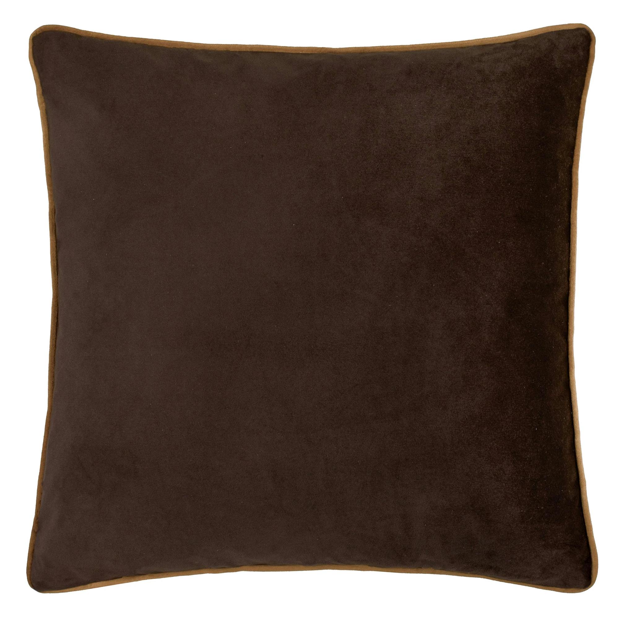 Furn Meridian Velvet Cushion Cover - Chocolate/Caramel - 55Cm X 55Cm - Chocolate/Caramel - 100% Polyester