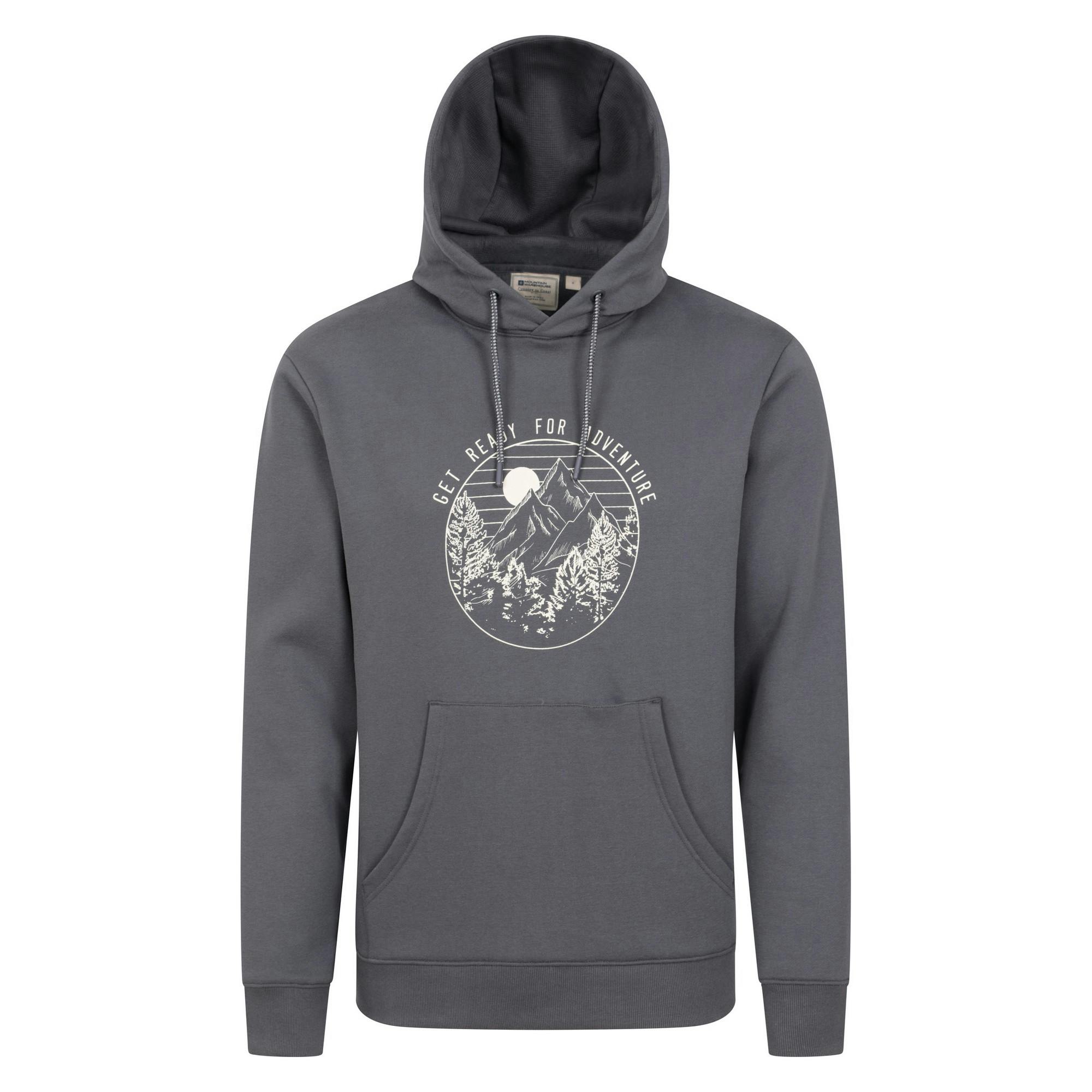 Mountain Warehouse Men's Get Ready For Adventure Hoodie - Charcoal - Charcoal - Xxs - 60% Cotton/40% Polyester