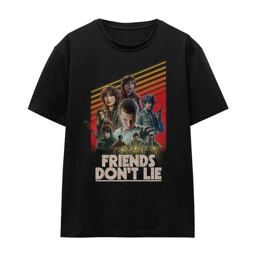 Stranger Things Women's Black Friends Don´T Lie T-Shirt - Xl