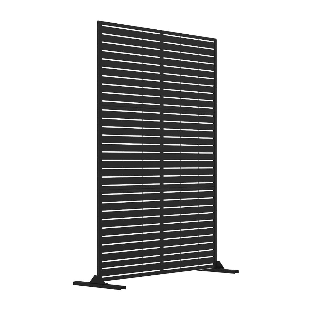 Rackhams Black Metal Indoor/Outdoor Privacy Screen 90Cm X 180Cm - Slats