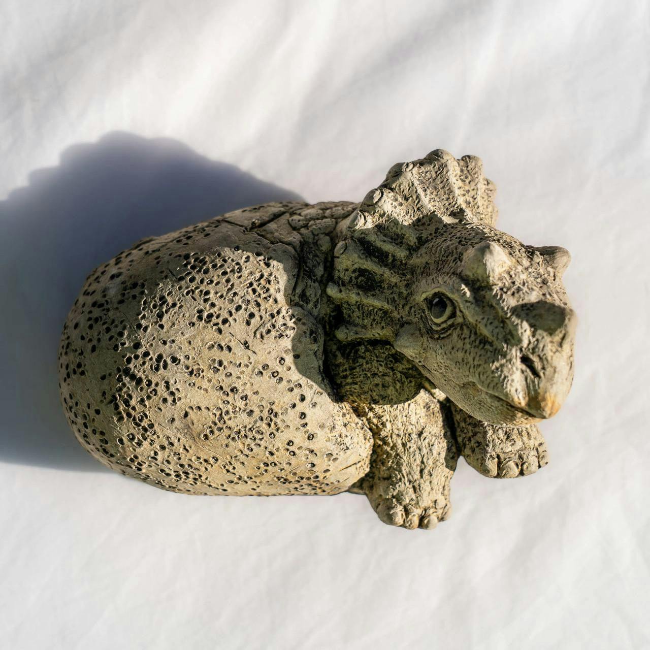 Rackhams Small Stone Cast Triceratops Garden Sculpture Dinosaur Animal Statue