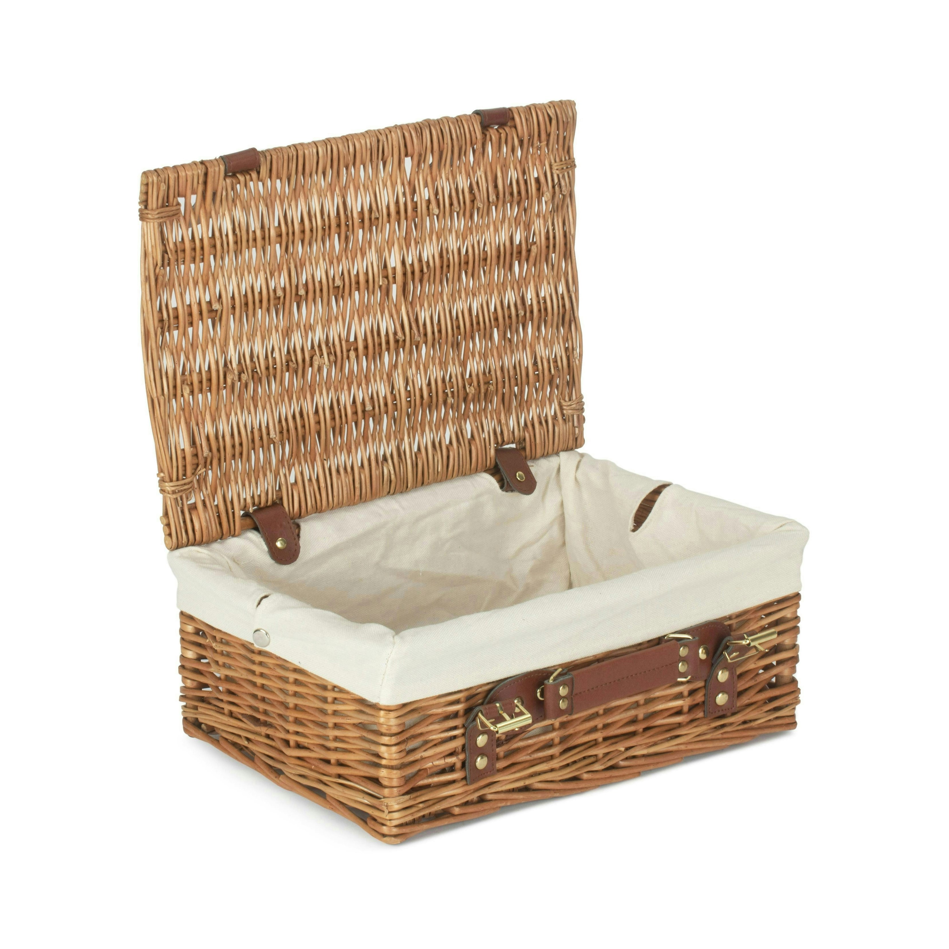 Rackhams Light/White 35Cm Steamed Wicker Picnic Basket