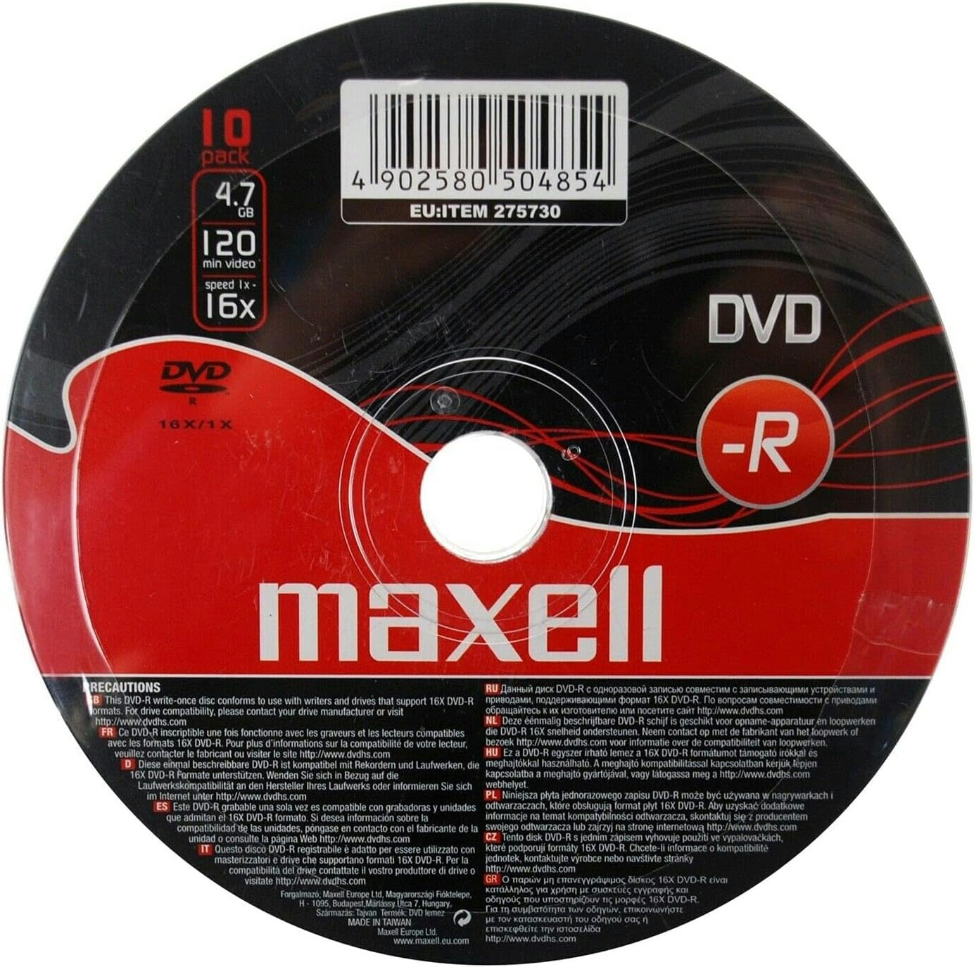 Maxell Dvd-R 16X 10-Piece Shrink Wrap