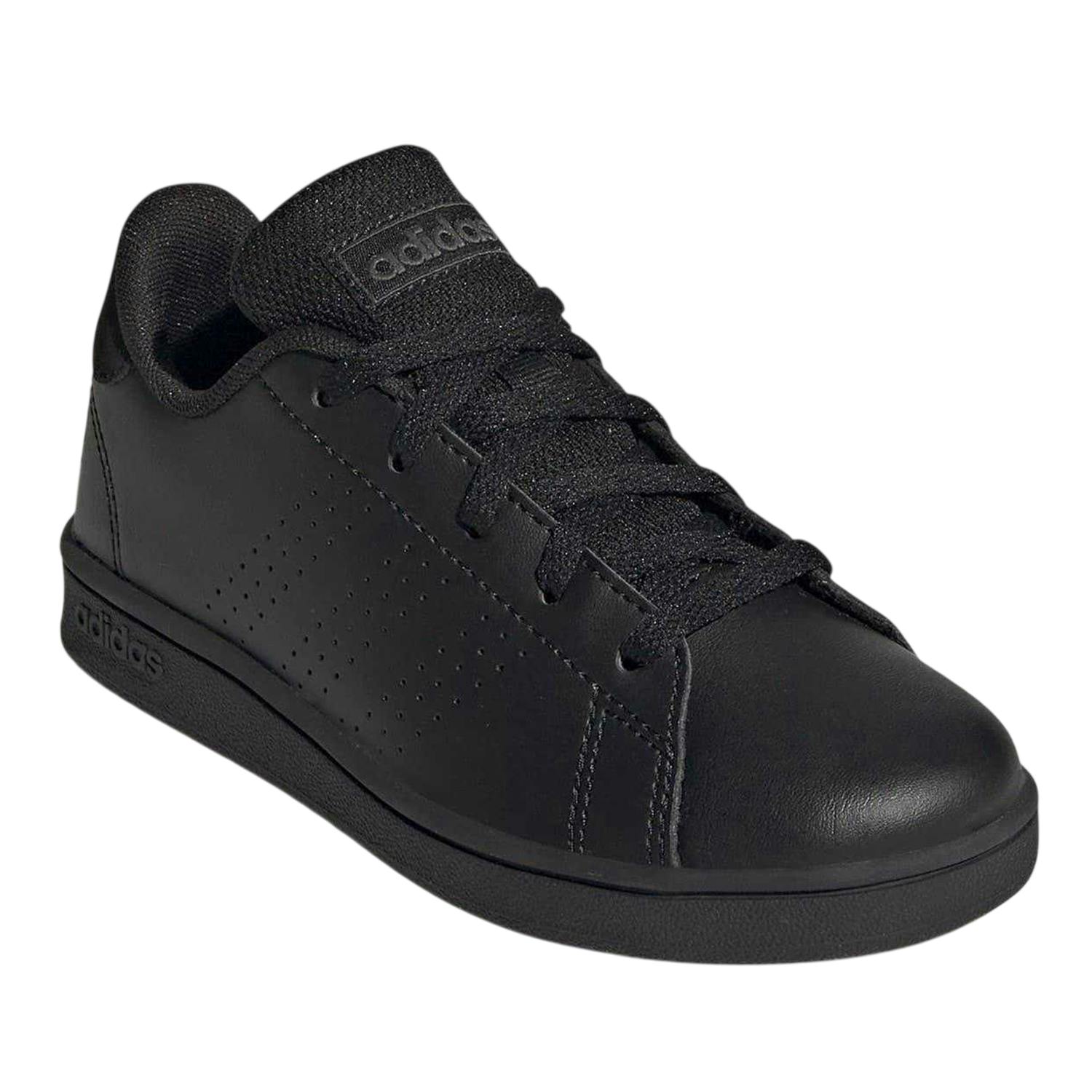 Adidas Black Kids Advantage Flat Trainers - Triple - 3 Uk - Triple - 100% Mixed