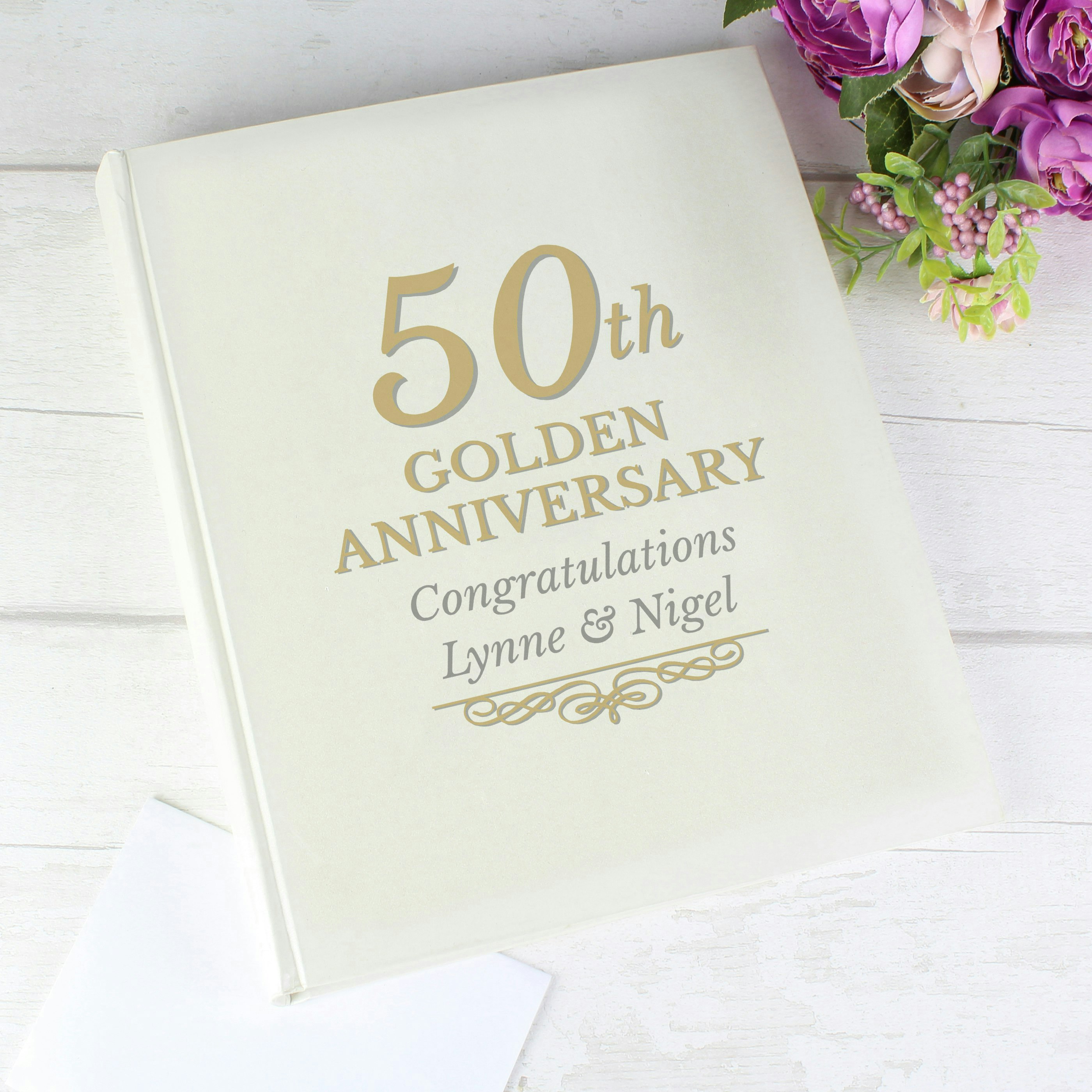 Rackhams Golden Personalised 50Th Anniversary Traditional Photo Album