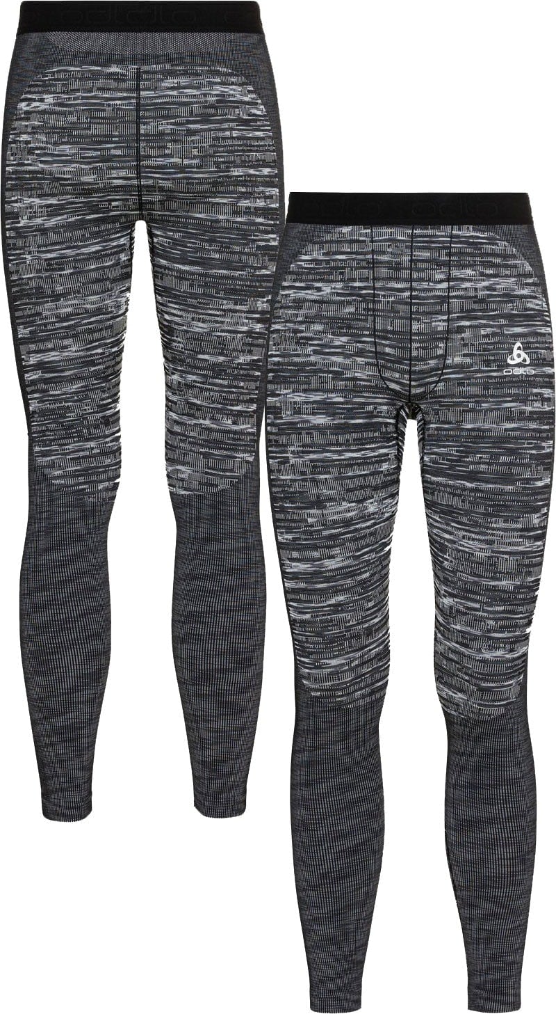 Odlo Men's Grey/Black Blackcomb Eco Warm Seamless Leggings - Melange - X-Large