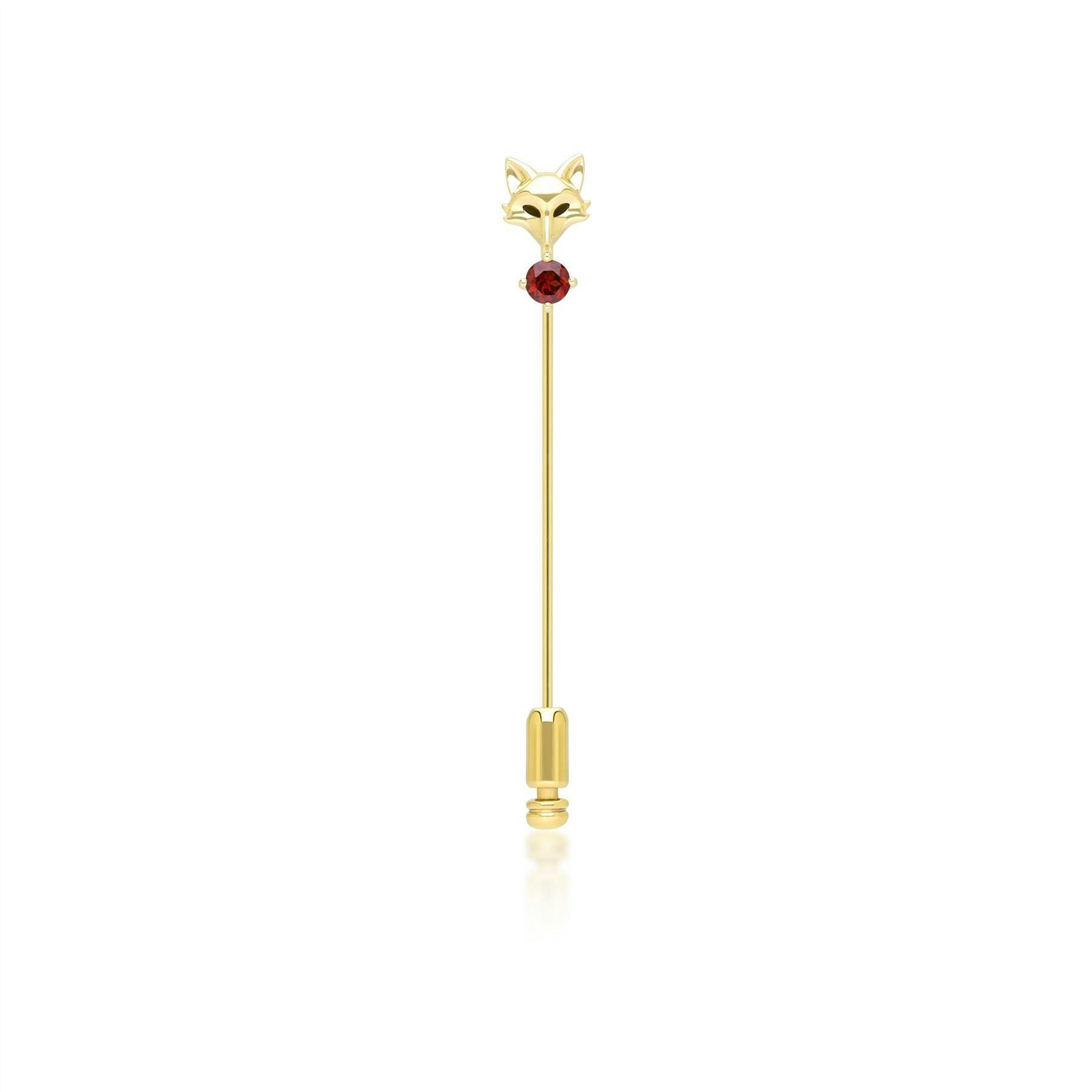 Gemondo Yellow/Gold Gardenia Garnet Fox Lapel Pin In 9Ct