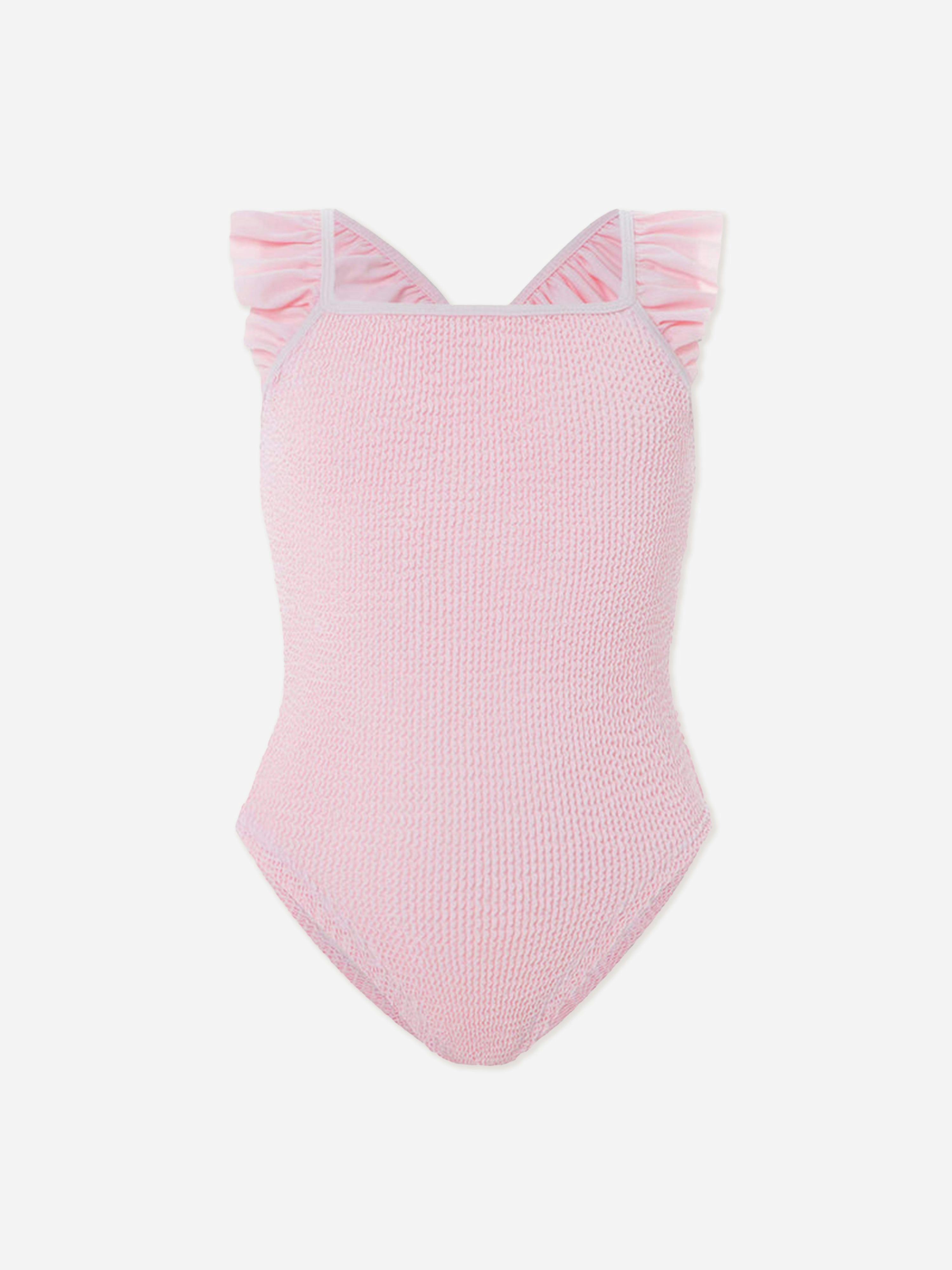 Hunza G Girls Pink Charlie Swimsuit In - 7 - 12 Yrs