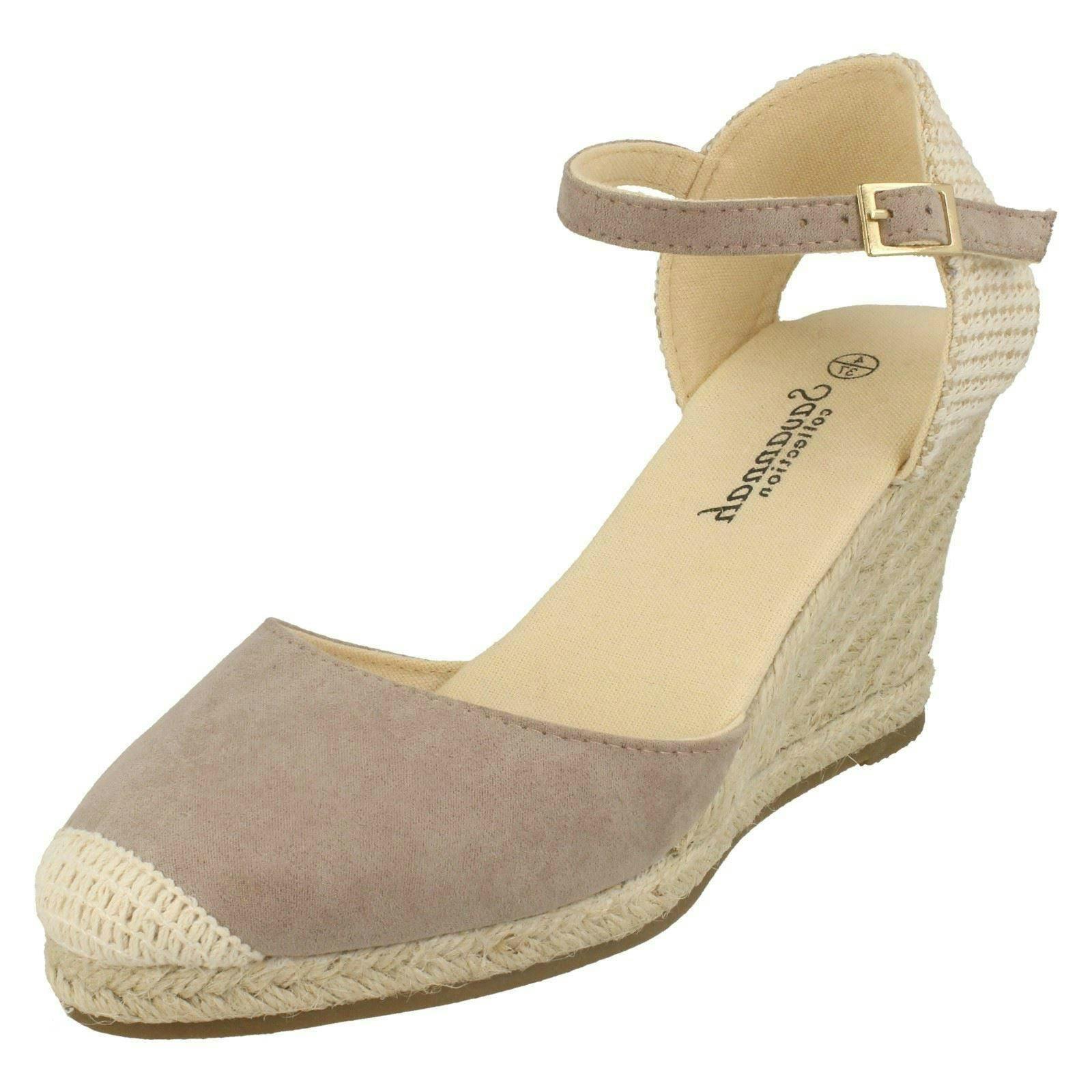 Savannah Women's High Wedge Espadrilles - Taupe - Uk 6