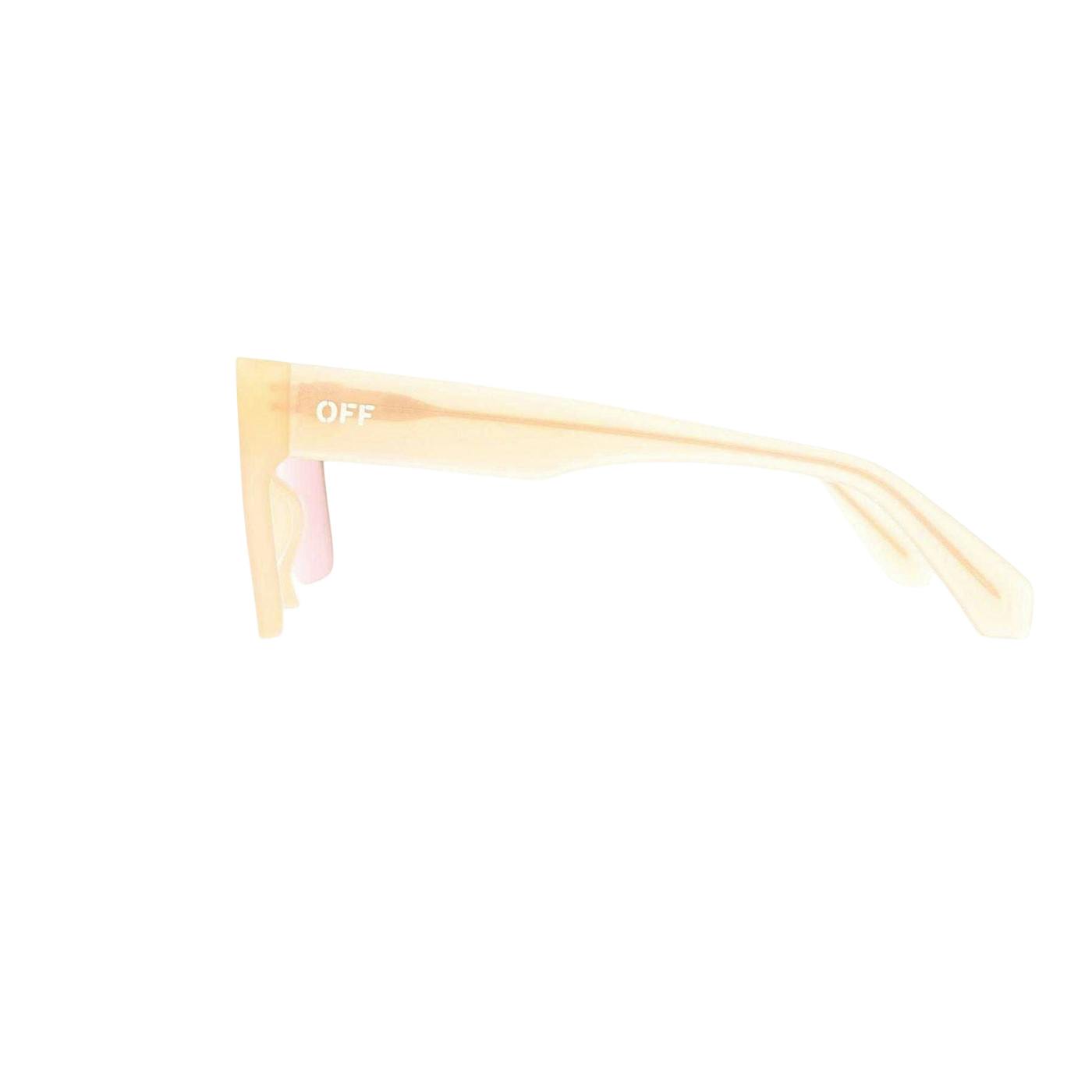 Off-White Unisex White/Brown Off- Adult Firenze Square Frame Sunglasses - Sand - One Size - 100% Mixed