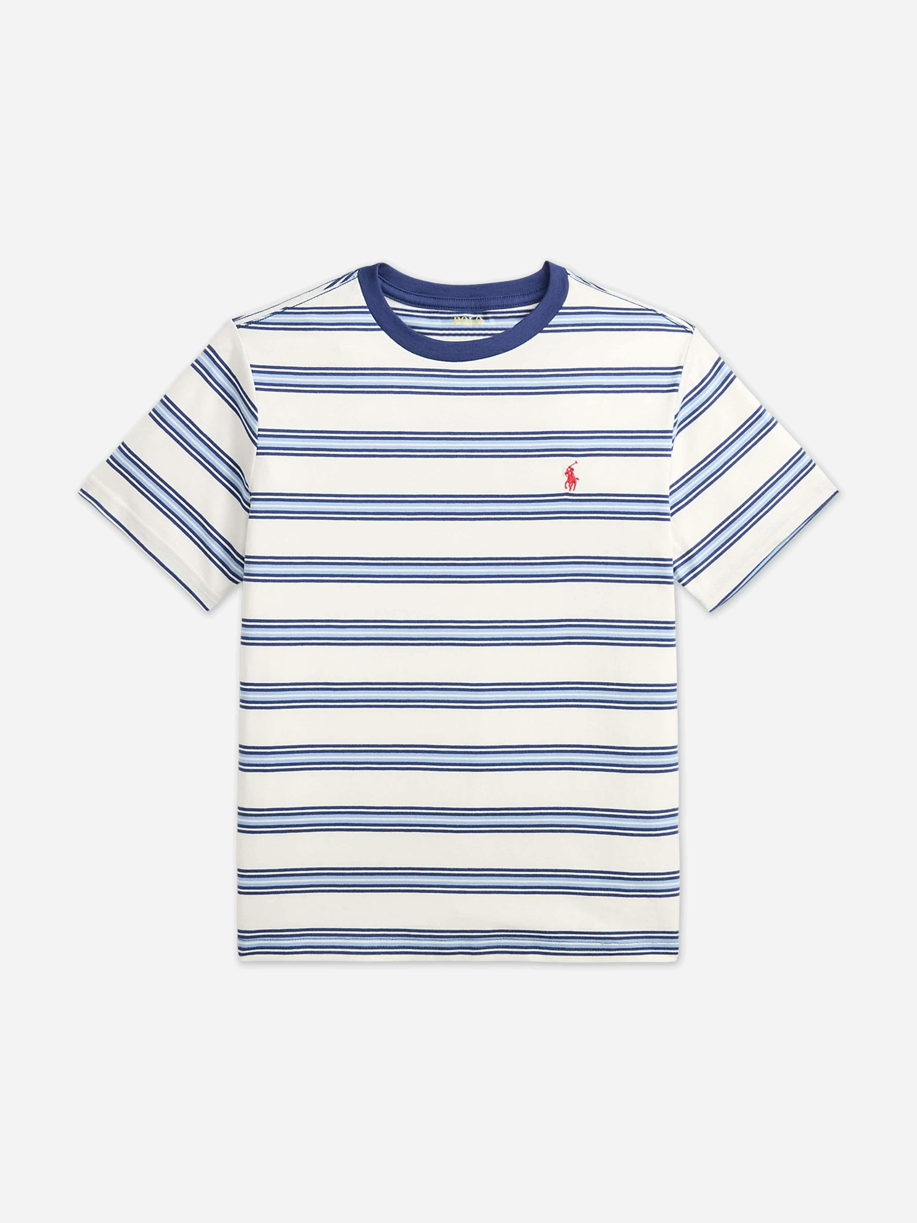 Ralph Lauren Kids Boys Blue Ralph Lauren Striped Jersey T-Shirt In - 8 Yrs