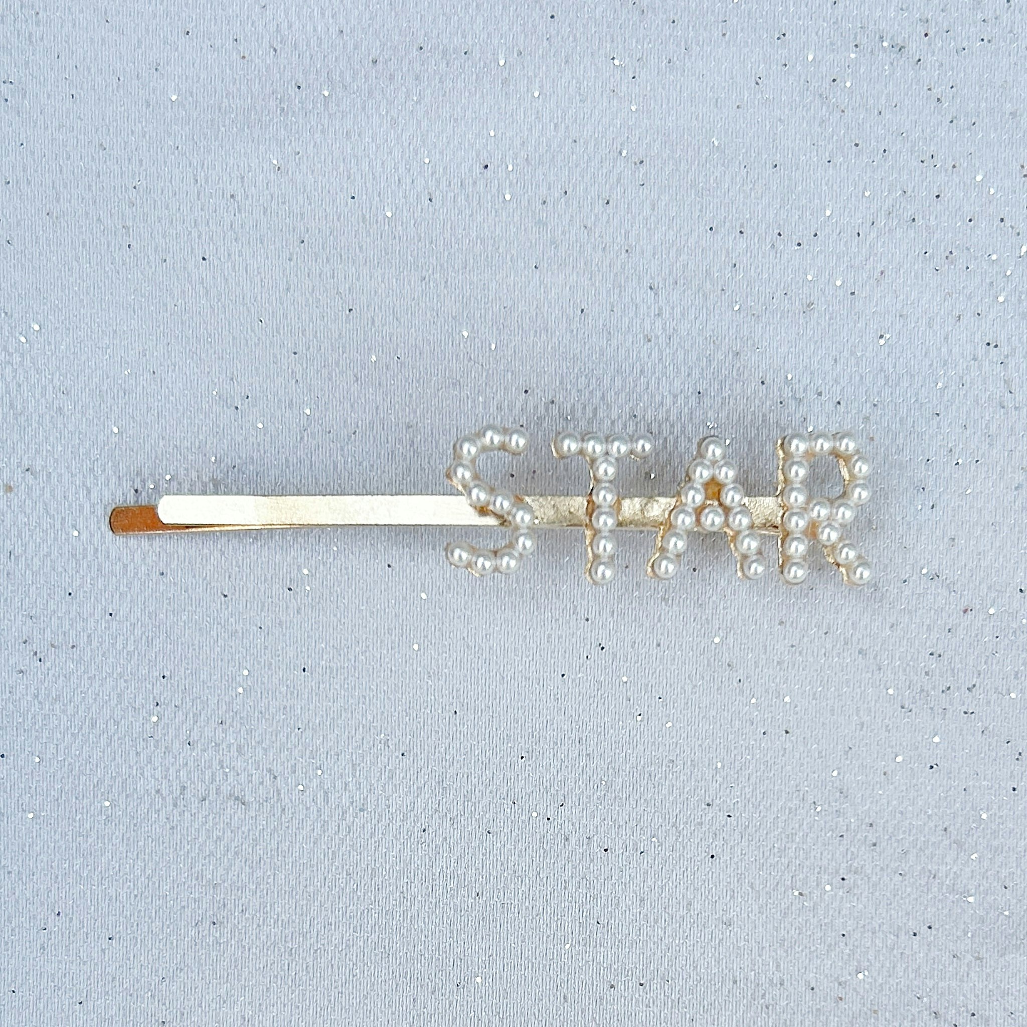 Queenmee Accessories Gold Pearl Hair Slide Pearl Word Hair Clip - Star