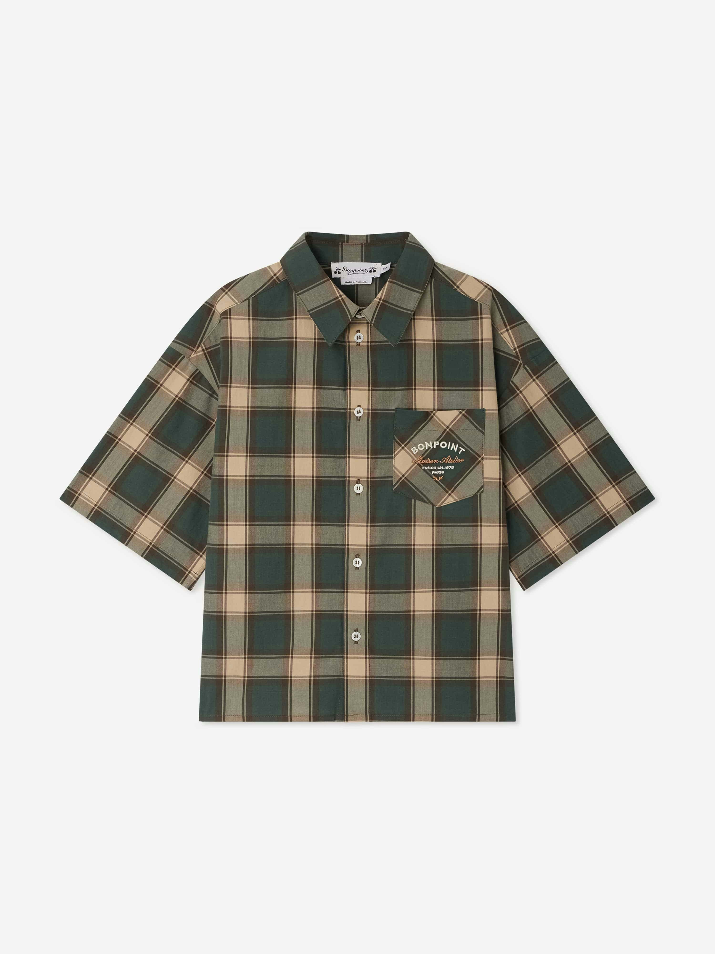 Bonpoint Boys Green Elyas Shirt In - 6 Yrs