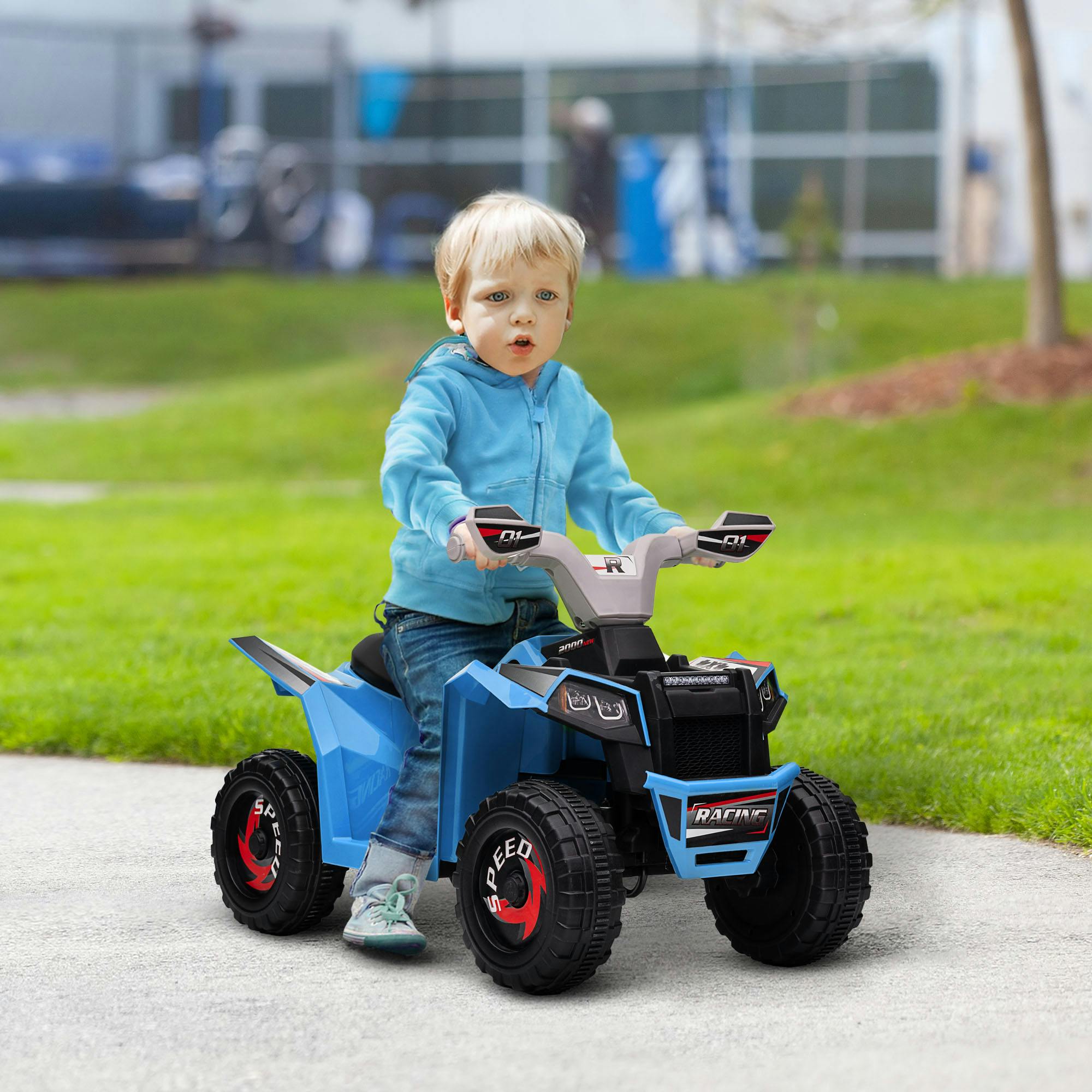 Homcom Blue Electric Quad Bike, 6V Kids Ride-On Atv, For Ages 18-36 Months