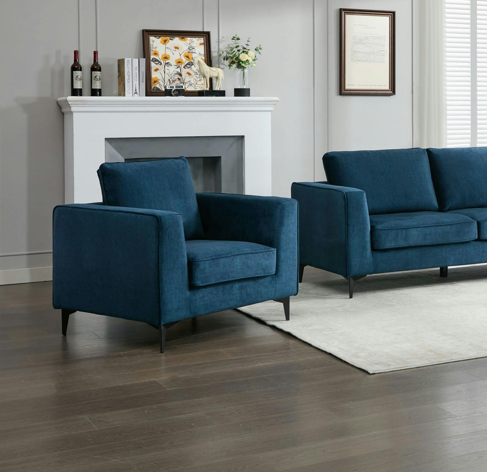 Rackhams Black Aston Armchair - Ocean