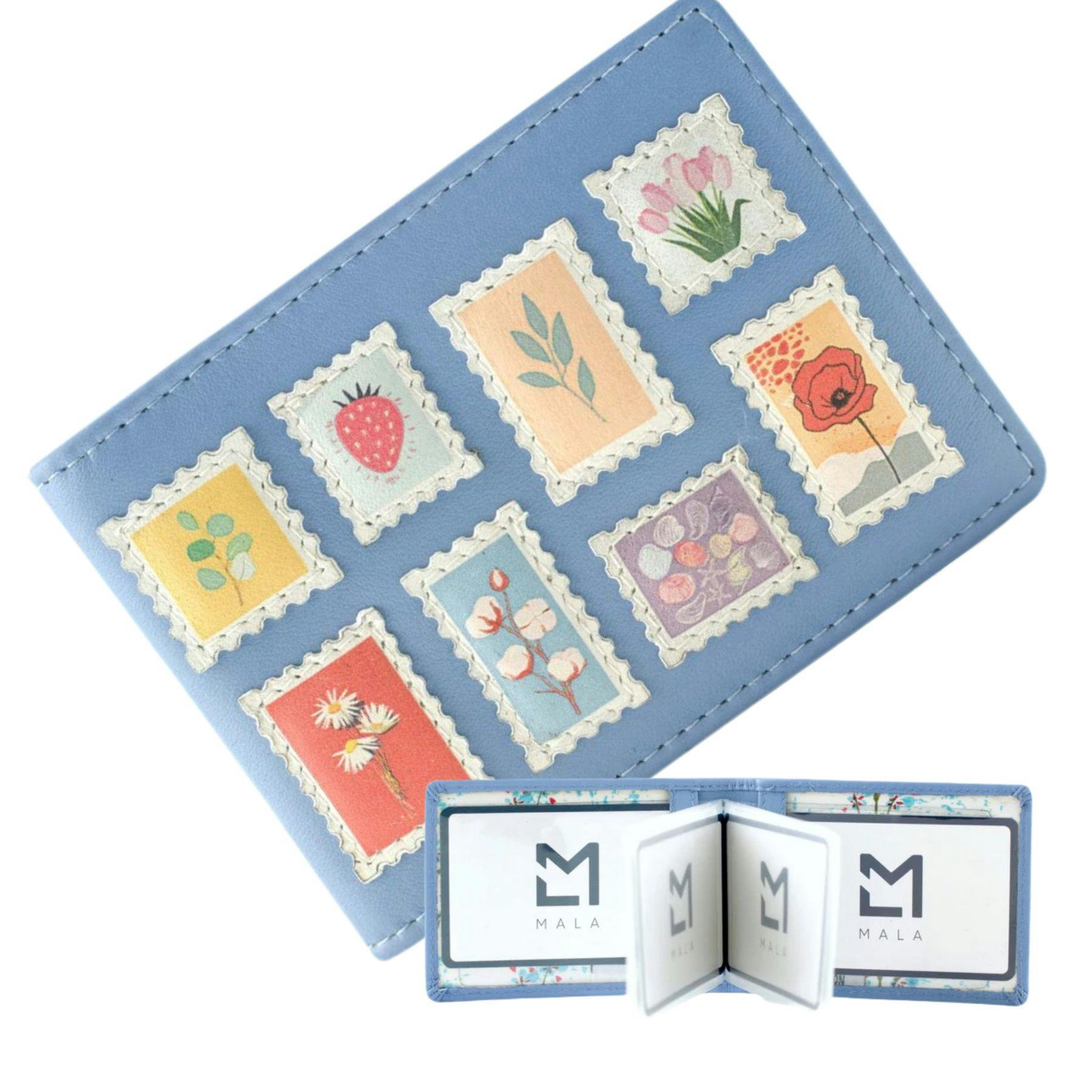 Mala Leather Blue The Botanists Post Range Id Holder - One Size - Leather