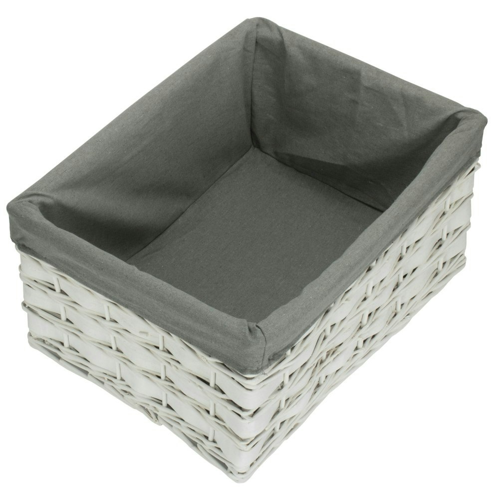 Red Hamper Red/Grey Hamper Whitewash Lined Scandi Storage Basket - Extra Large