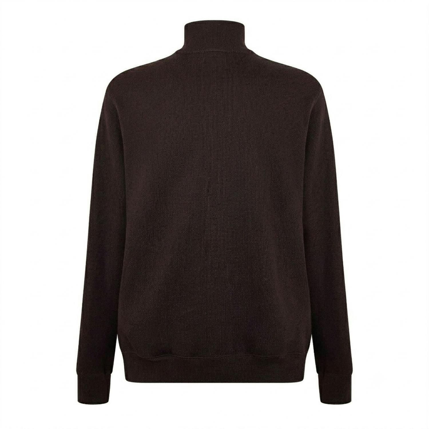 Lacoste Men's Brown Cotton Blend Quarter Zip Sweatshirt - L - 100% Cotton