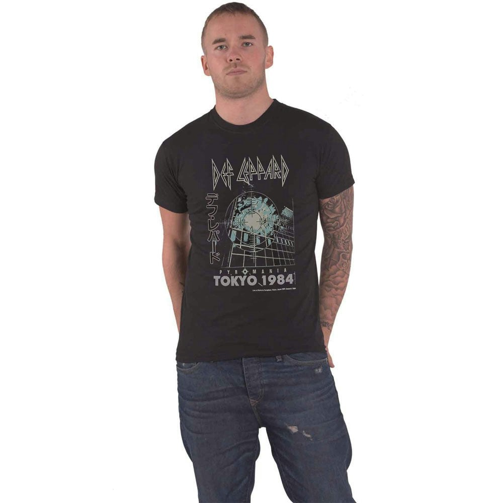 Paradiso Clothing Unisex Black Paradiso Def Leppard Tokyo Band Logo T Shirt - Xl