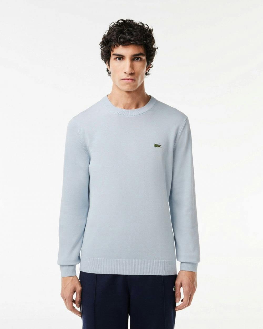 Lacoste Men's Blue Organic Cotton Crew Neck Sweater - Phoenix J2g - Phoenix J2g - M
