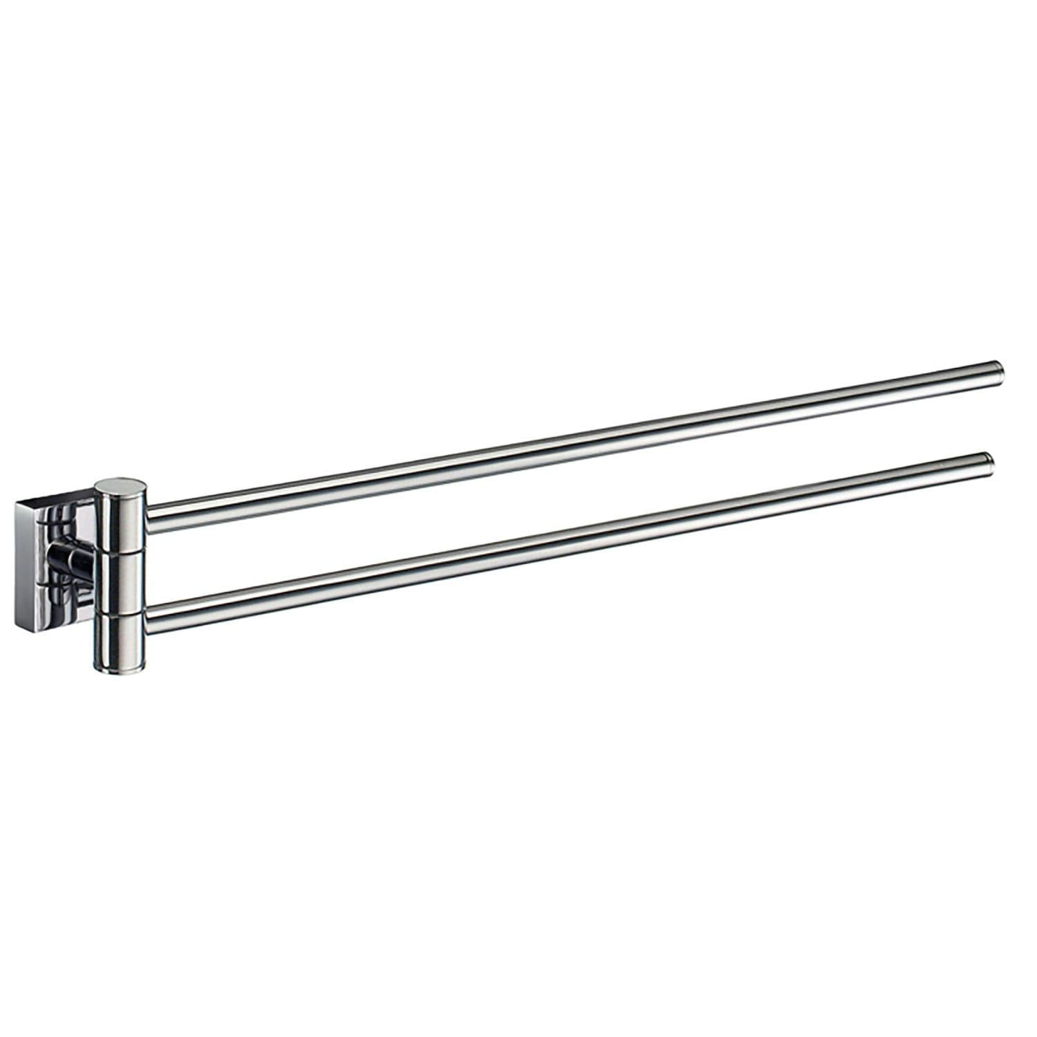 Smedbo Polished Chrome Swing Arm Double Towel Rail 44Cm/17.3" Wall Mounted With Concealed Screws Bathroom Towel Holder