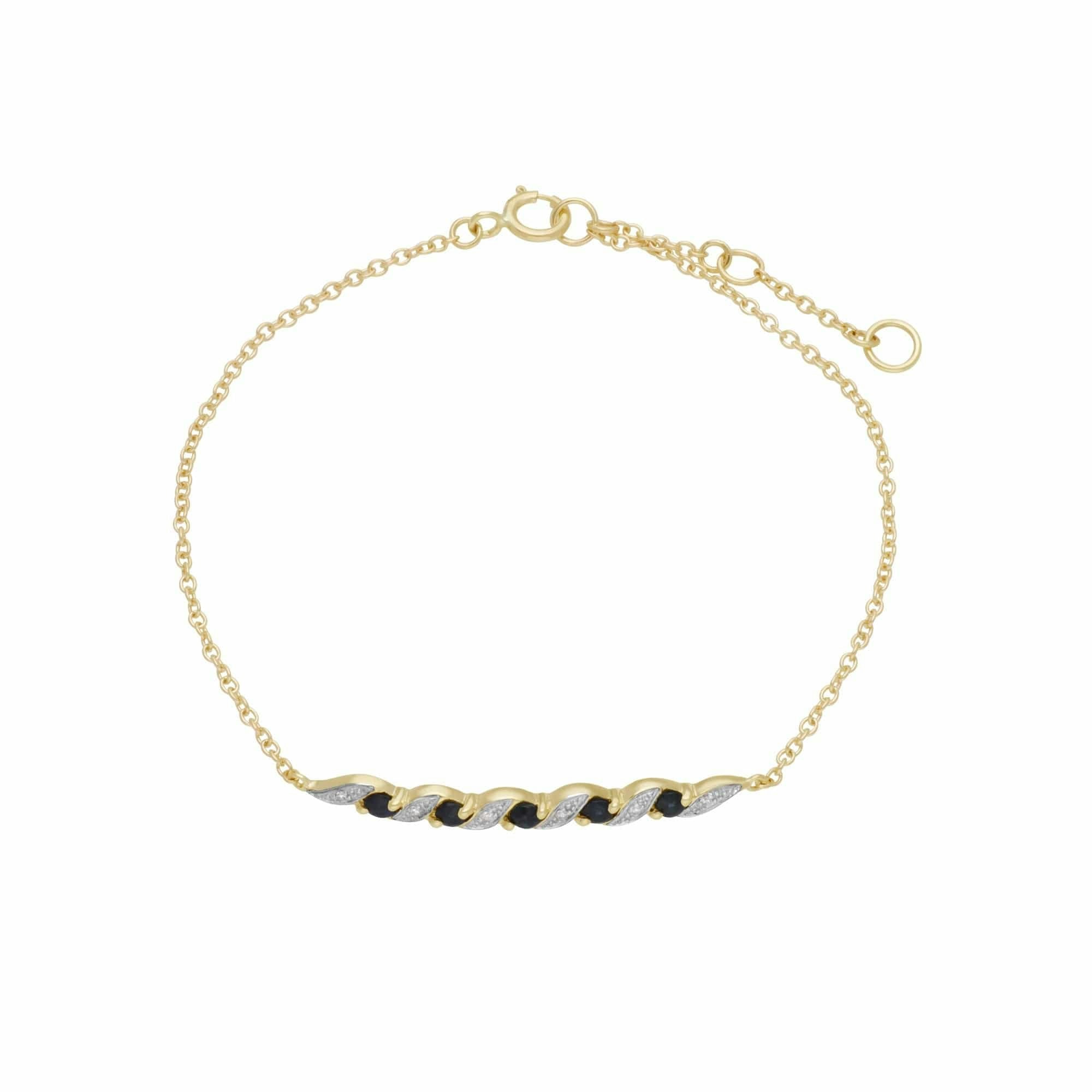 Gemondo Yellow/Gold Classic Sapphire & Diamond Spiral Bracelet In 9Ct