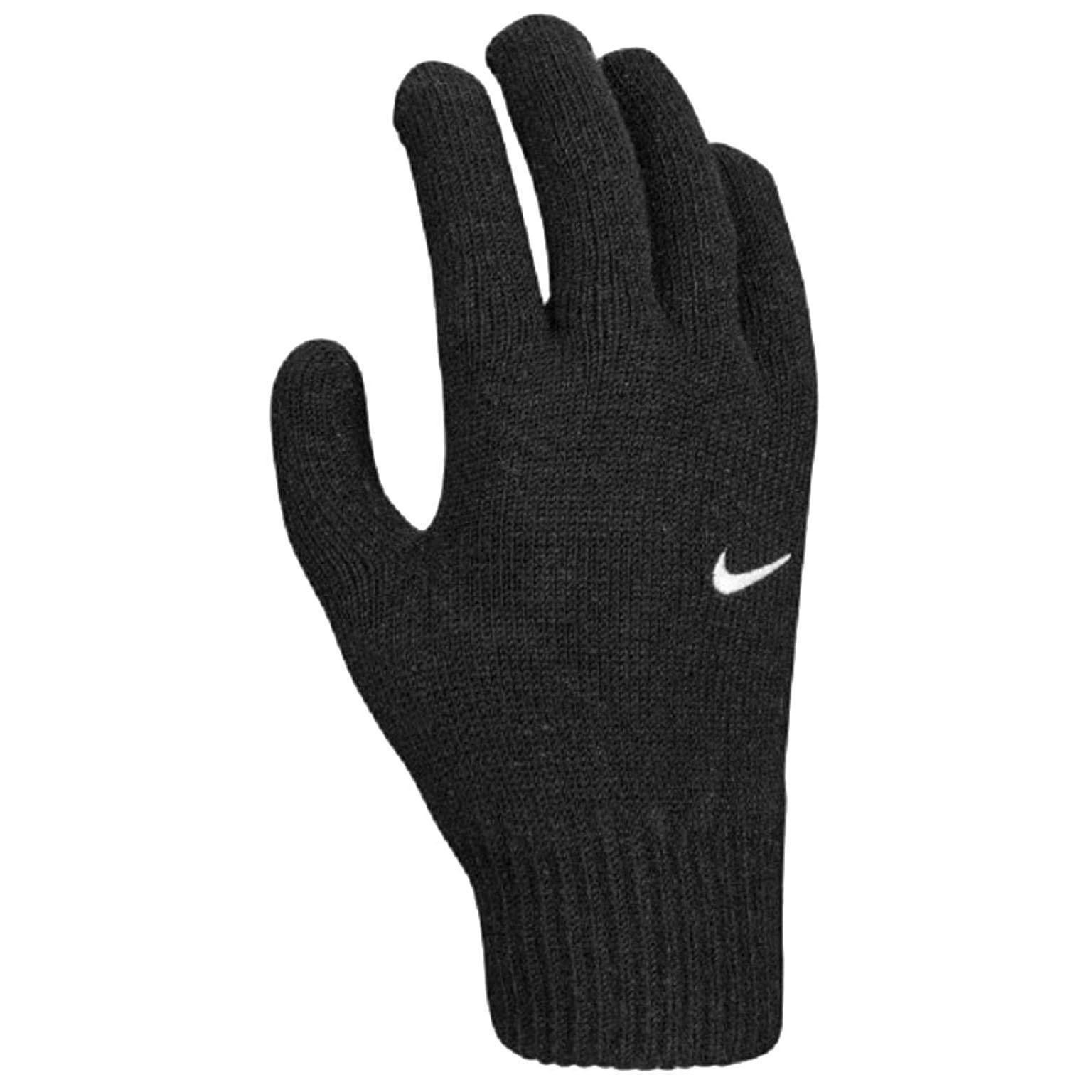 Nike Men's Black Tech Grip 2.0 Knitted Swoosh Gloves - L-Xl - 95% Acrylic/5% Spandex