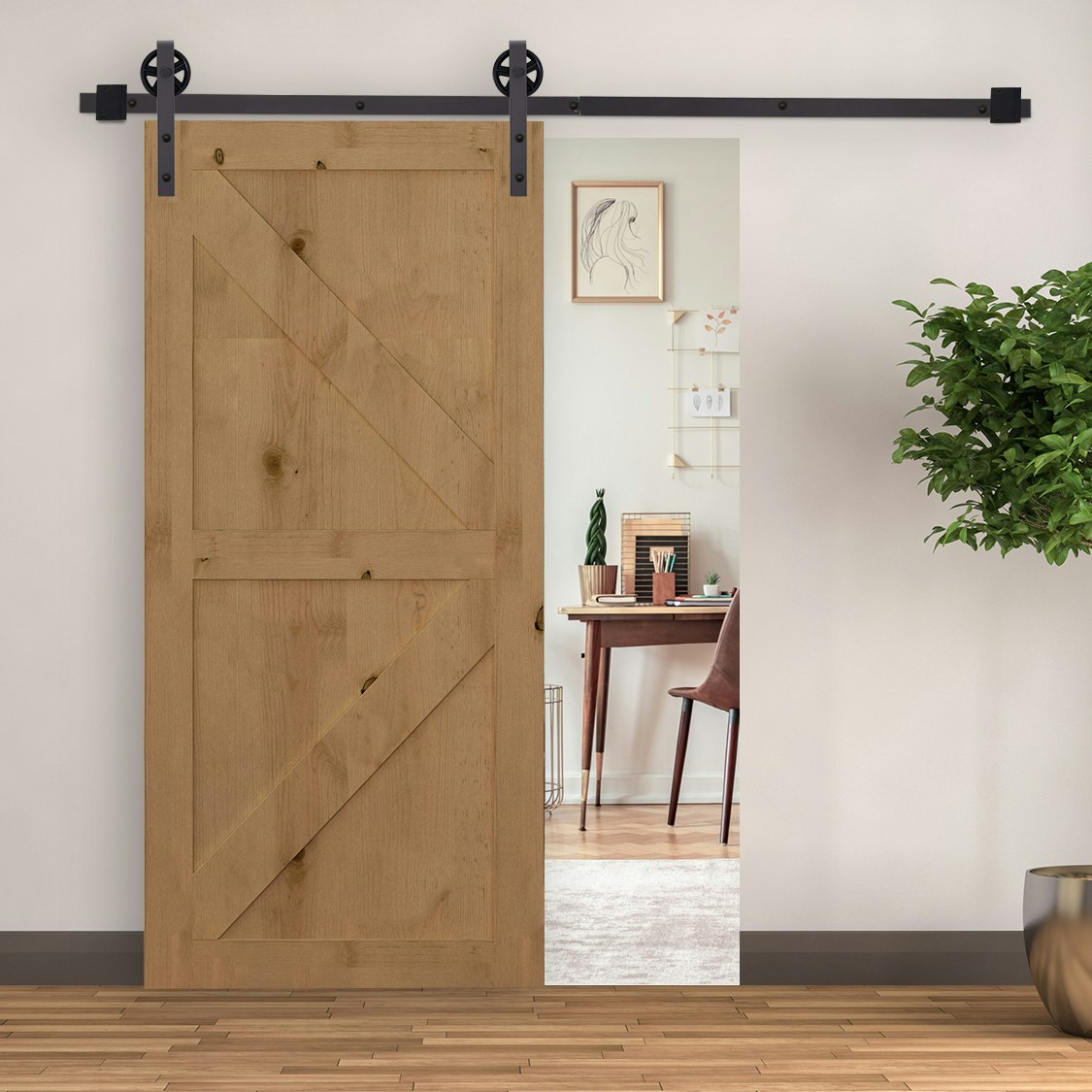 Rackhams 6Ft/1830Mm Carbon Steel Sliding Barn Wood Door Hardware