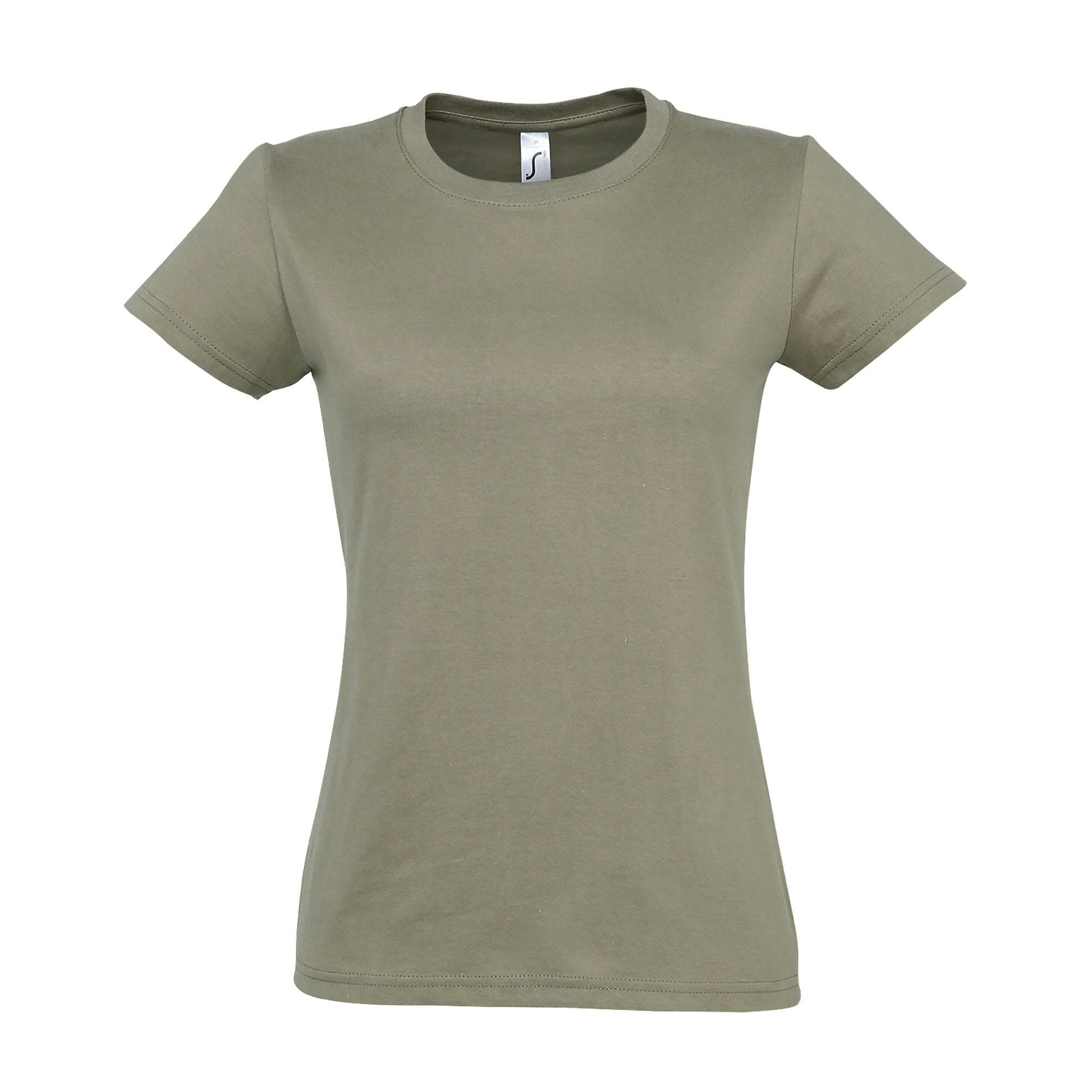 SOLS Womens/Ladies Imperial Heavy Short Sleeve T-Shirt (Khaki) - Size Small - Image 2