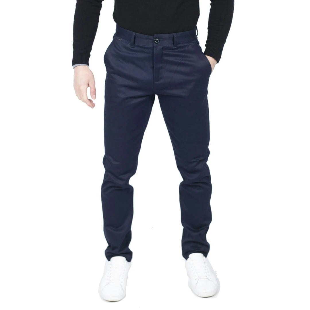 House Of Cavani Men's Dakota - Regular Chino Jeans Trousers Stretch Classic - Navy - 32W 32L