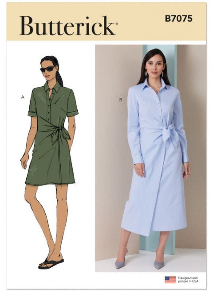 Butterick Women's Sewing Pattern 7075, Dresses For Y5 (18-20-22-24-26) - Intermediate - Y5 (18-20-22-24-26)