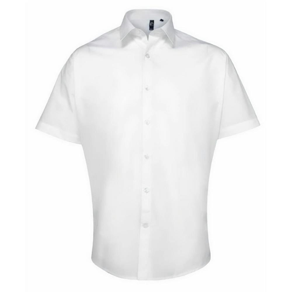 Premier (15In, White) Mens Supreme Poplin Short-Sleeved Shirt - Image 3