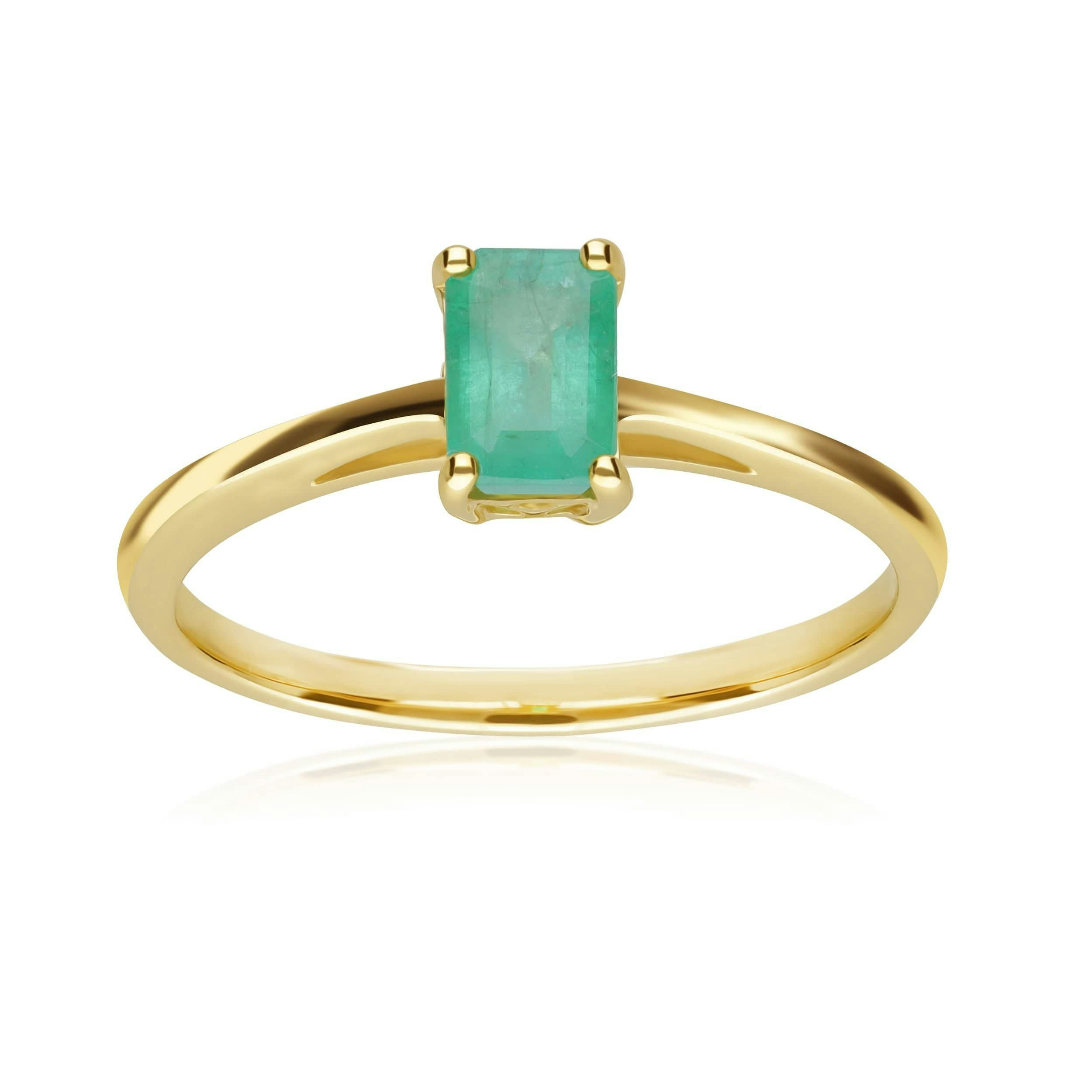 Gemondo Yellow/Gold Classic Baguette Emerald Ring In 9Ct - M